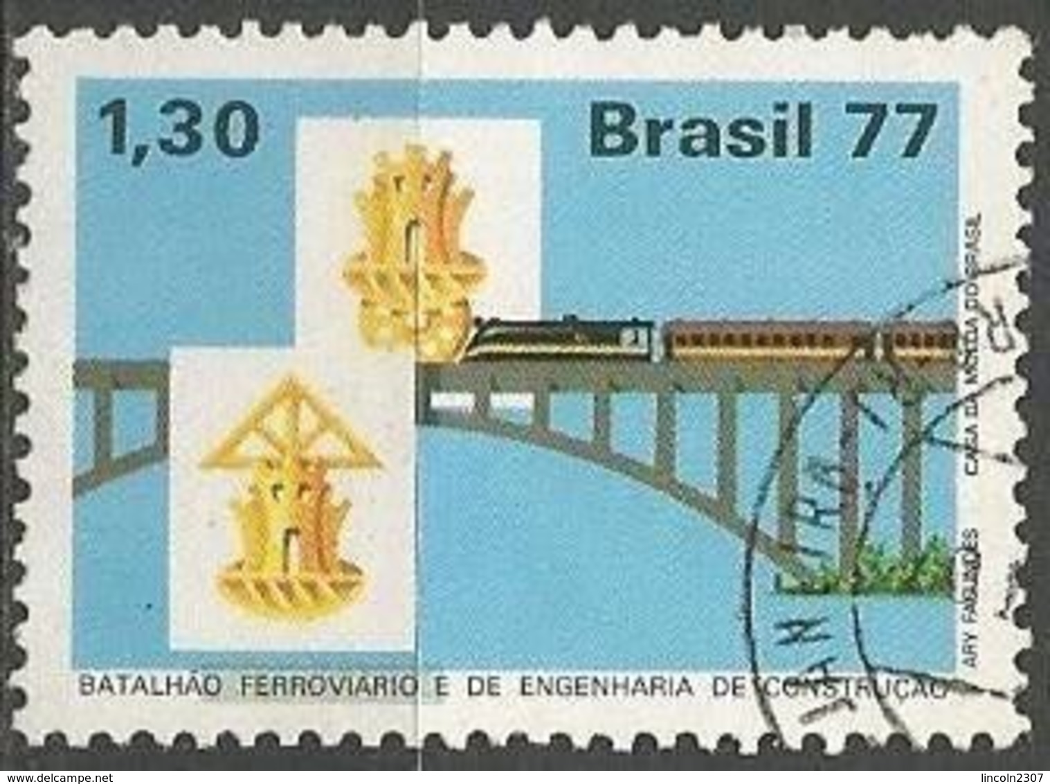 LSJP BRAZIL RAILWAY AND ENGINEERING BATTALION 1977 - Used Stamps