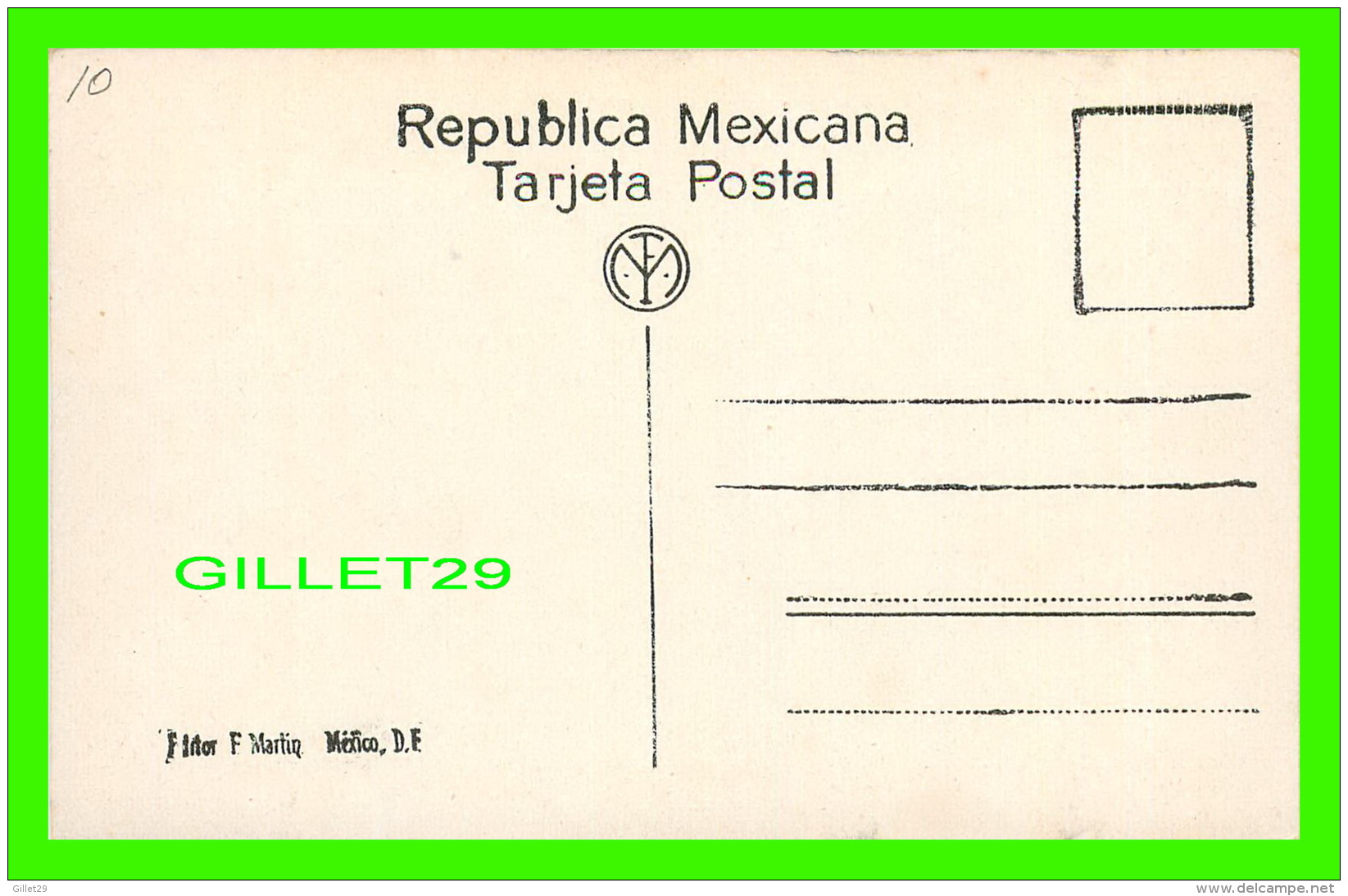 MEXICO - NATIVE TYPES - TIPOS INDIGENAS - EDITOR F. MARTIN - Mexique