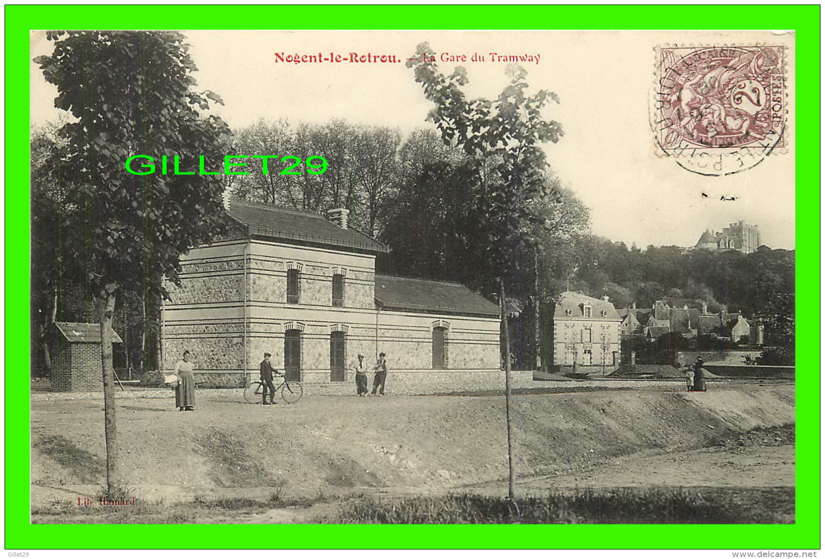 NOGENT-LE-ROTROU (28) - GARE DE TRAMWAY - ANIMÉE -  CIRCULÉE - - Nogent Le Rotrou