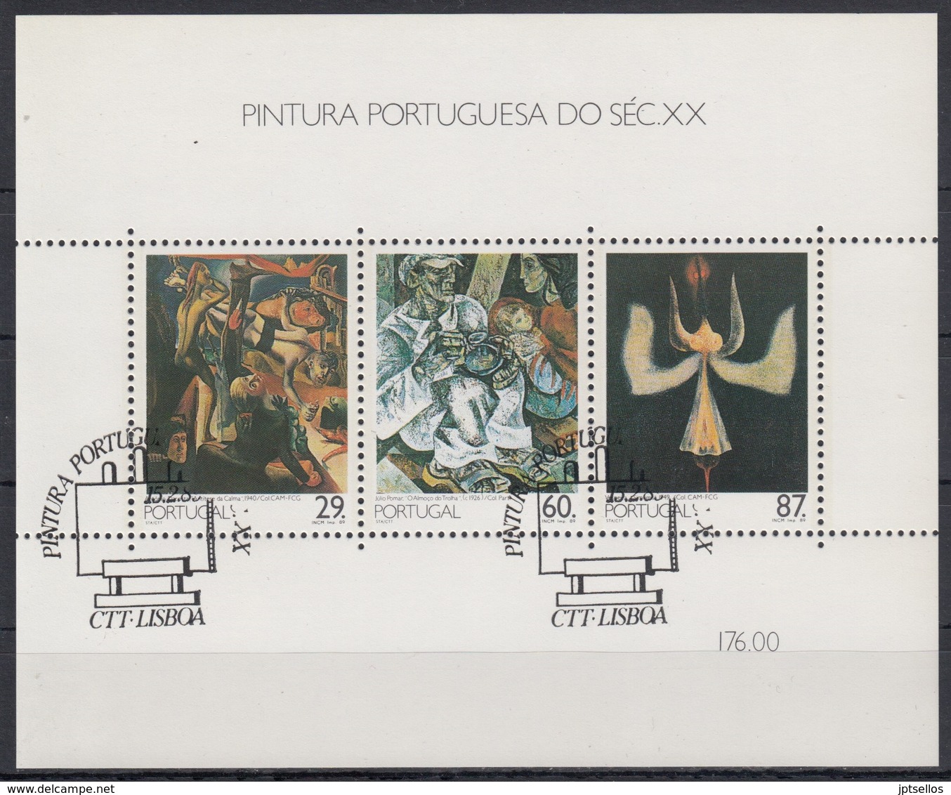 PORTUGAL 1989 HB-64 USADA (1º DIA) - Blocks & Sheetlets