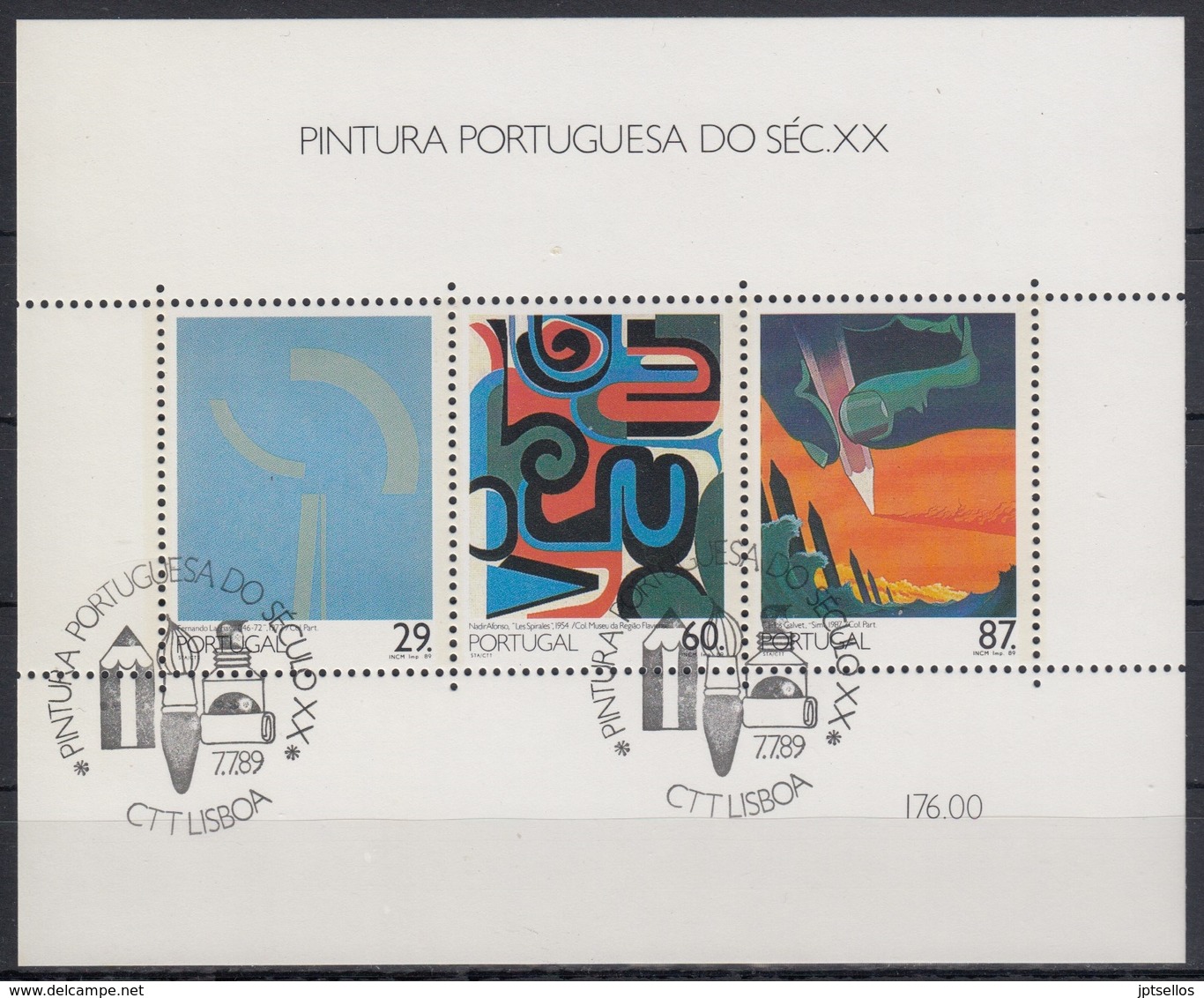 PORTUGAL 1989 HB-68 USADA (1º DIA) - Blokken & Velletjes