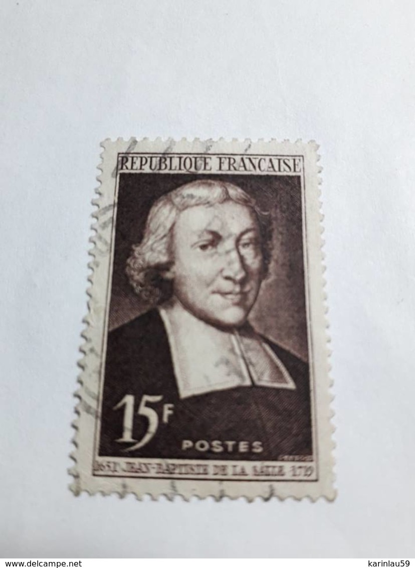 Timbre France N° 882 - OBLITERE - CENTENAIRE NAISSANCE J.B. DE LA SALLE - 1951 - Used Stamps