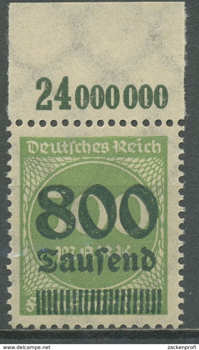 Deutsches Reich 1923 Freim. Mit Aufdruck Platte Oberrand 307 A P OR Postfrisch - Ungebraucht