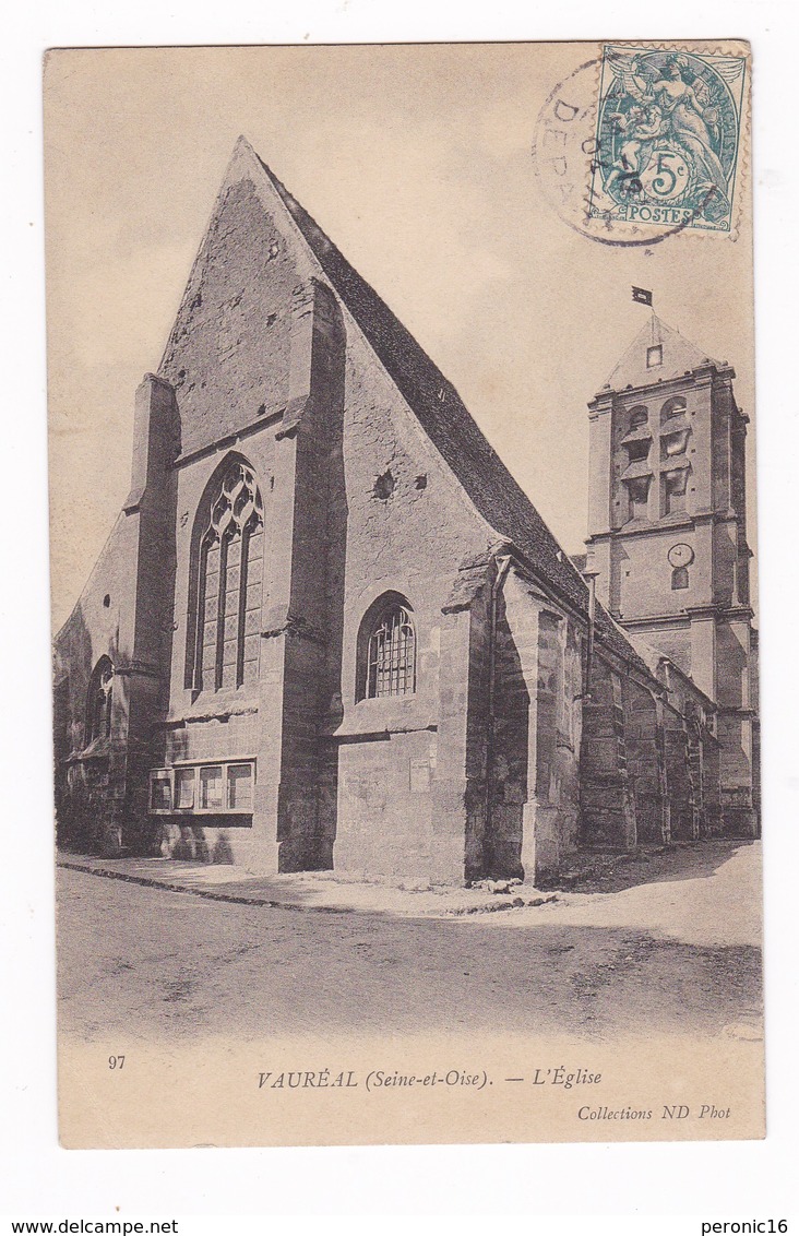 Belle CPA Vauréal (Val-d'Oise), L'église. A Voyagé - Vauréal