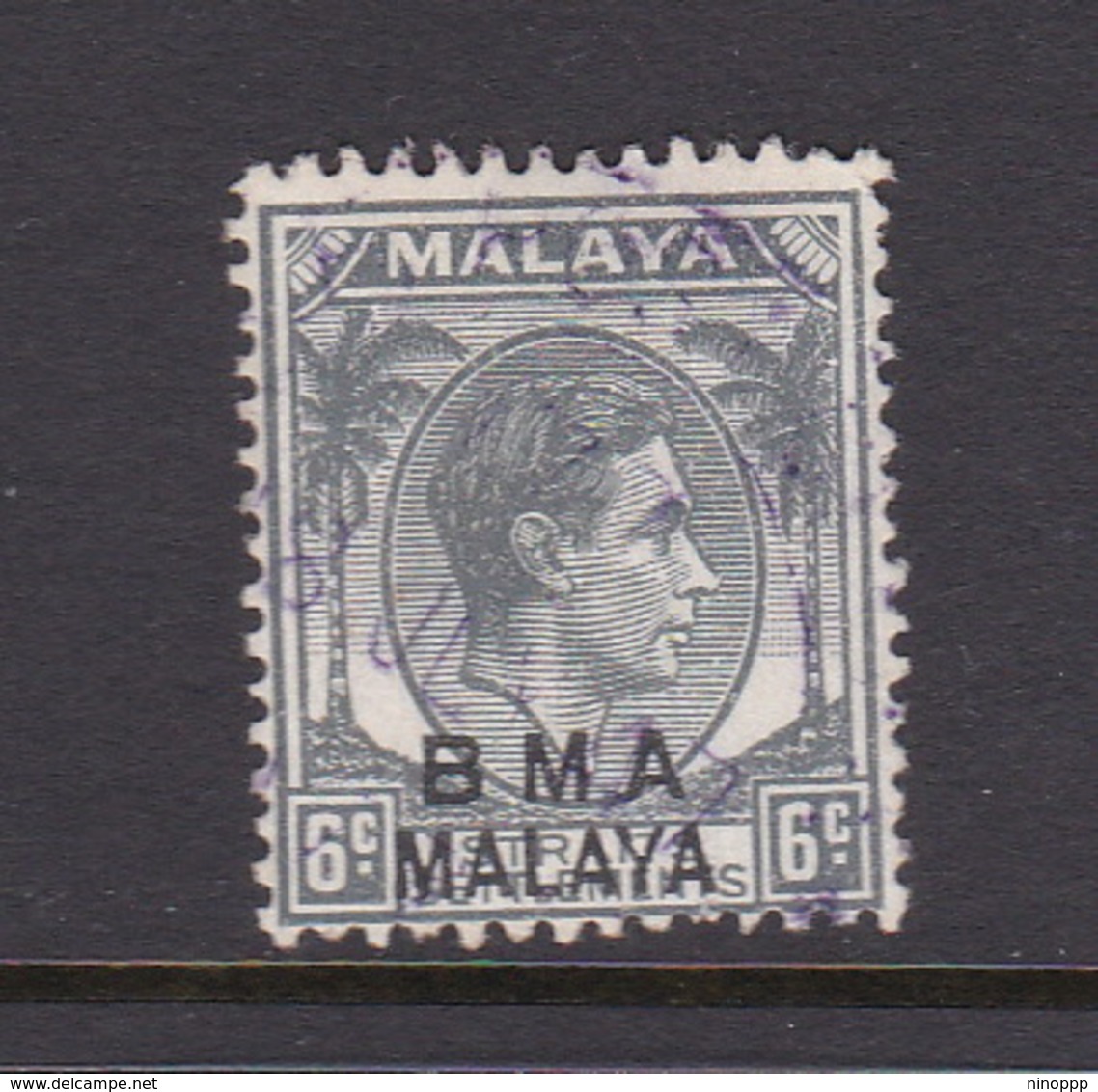 Malaya B.M.A  SG 6 1945 British Military Administration,6c Grey,used - Malaya (British Military Administration)