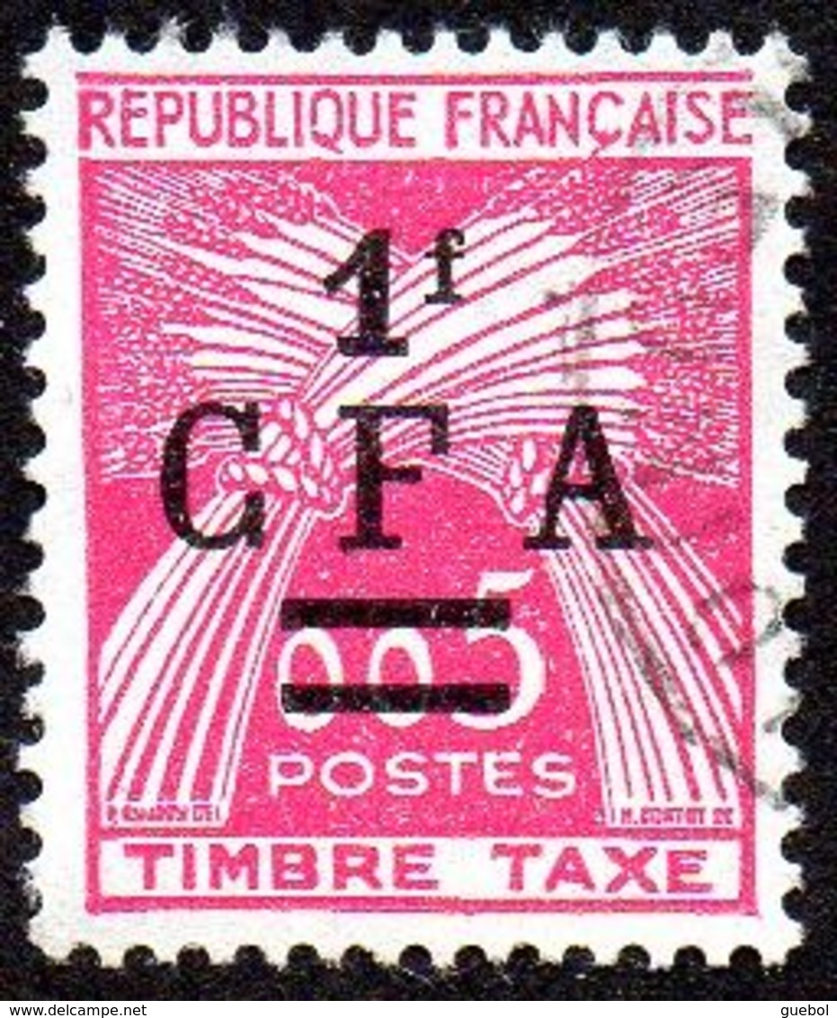 Réunion Obl. N° Taxe 45 - Gerbes De Blé - Timbre De France Surchargé CFA - Timbres-taxe