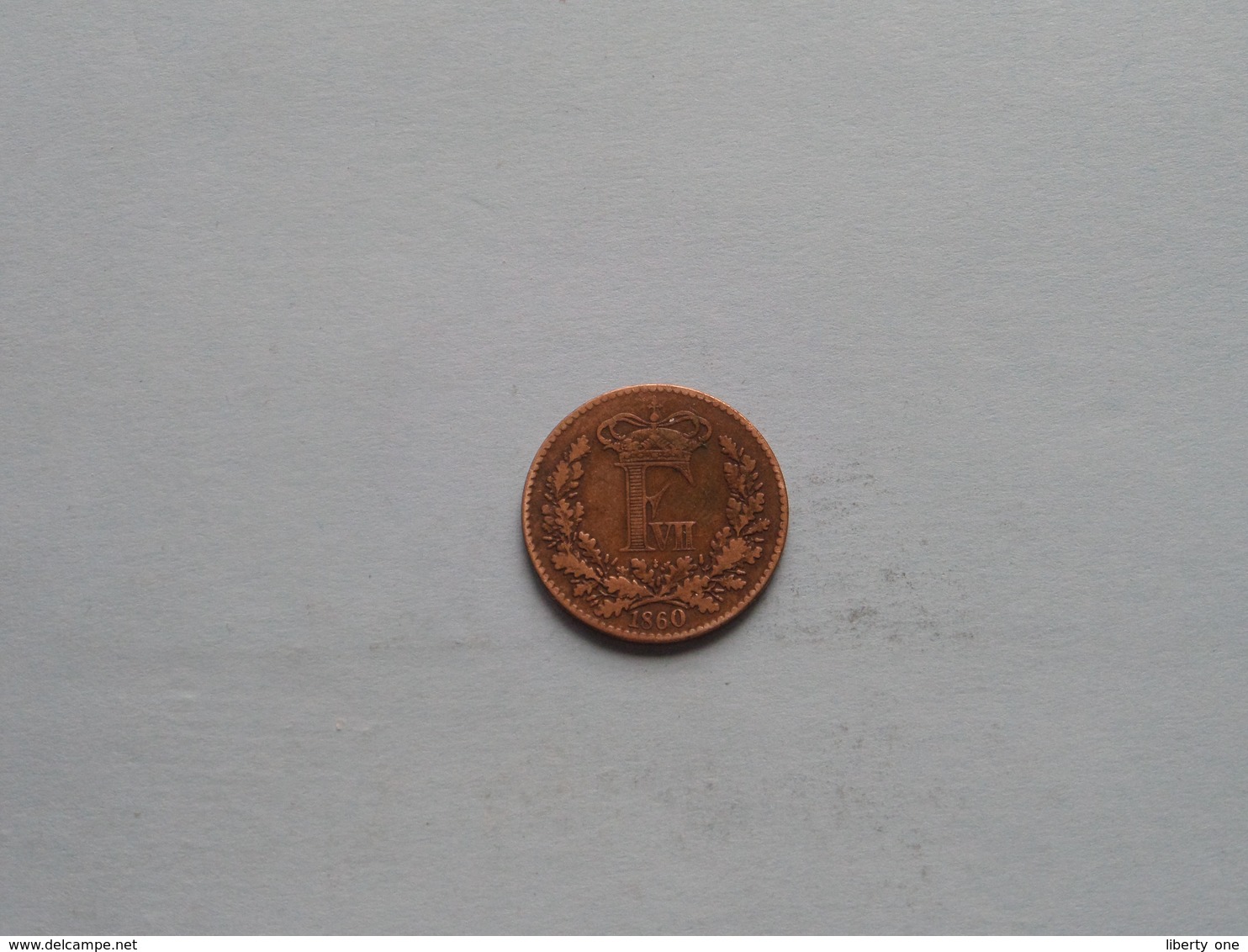 1860 Rigsmont - 1 Skilling / KM 763 ( Uncleaned Coin - For Grade, Please See Photo ) !! - Denmark