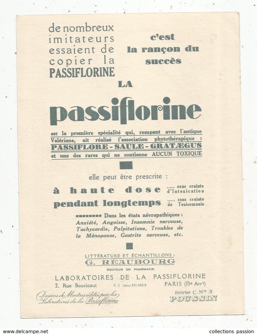Publicité, Laboratoire De La Passiflorine , Peinture,arts , N. Poussin, Serie C ,n° 2 ,2 Scans ,frais Fr 1.45 E - Publicités