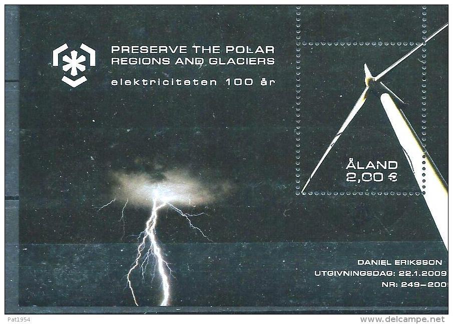 Aland 2009 Bloc N° 7 Oblitéré, Protection Des Zones Polaires électricité - Aland