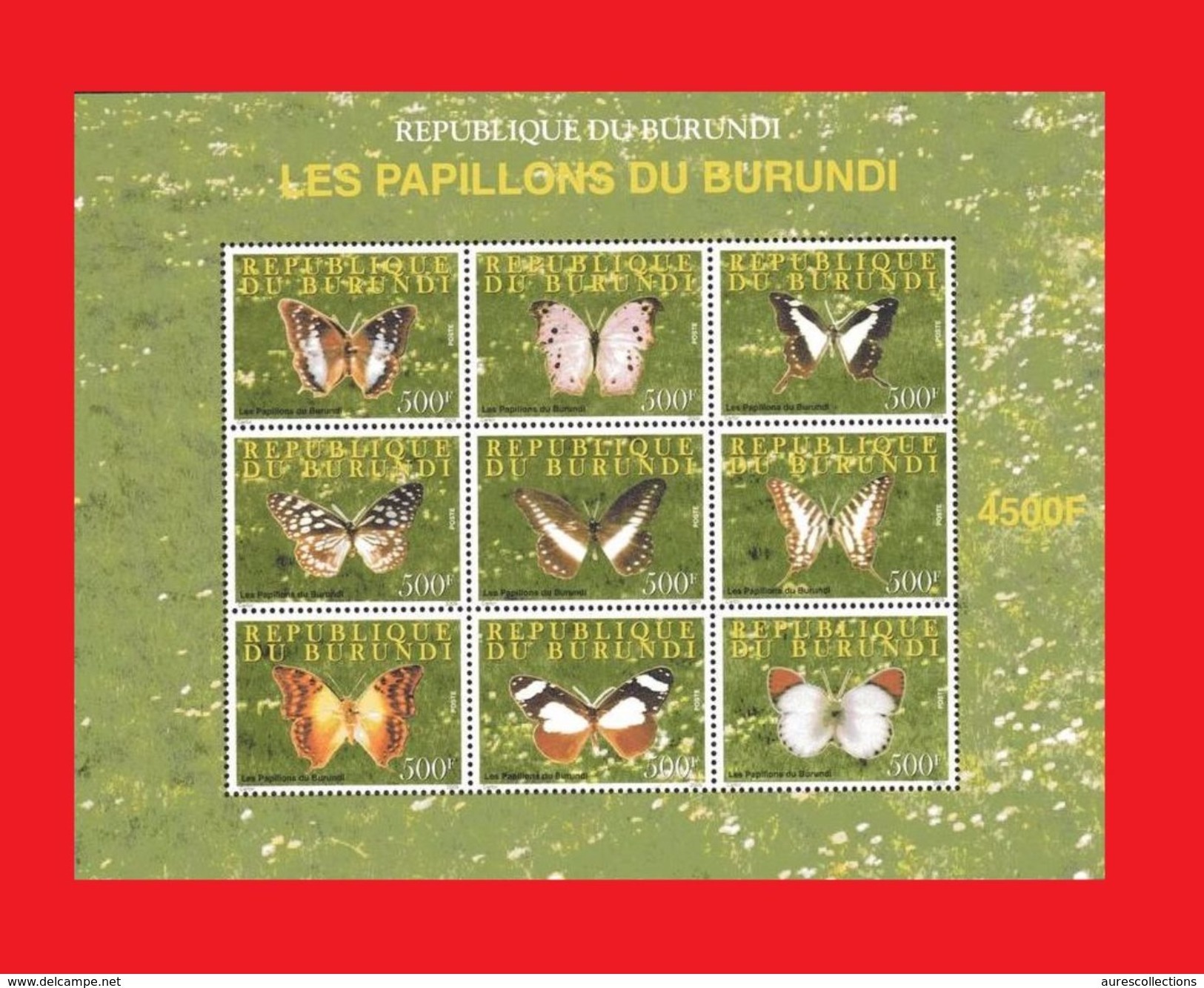 BURUNDI 2008 - BUTTERFLIES PAPILLONS BUTTERFLY PAPILLON - RARE- S/S MNH - Ungebraucht
