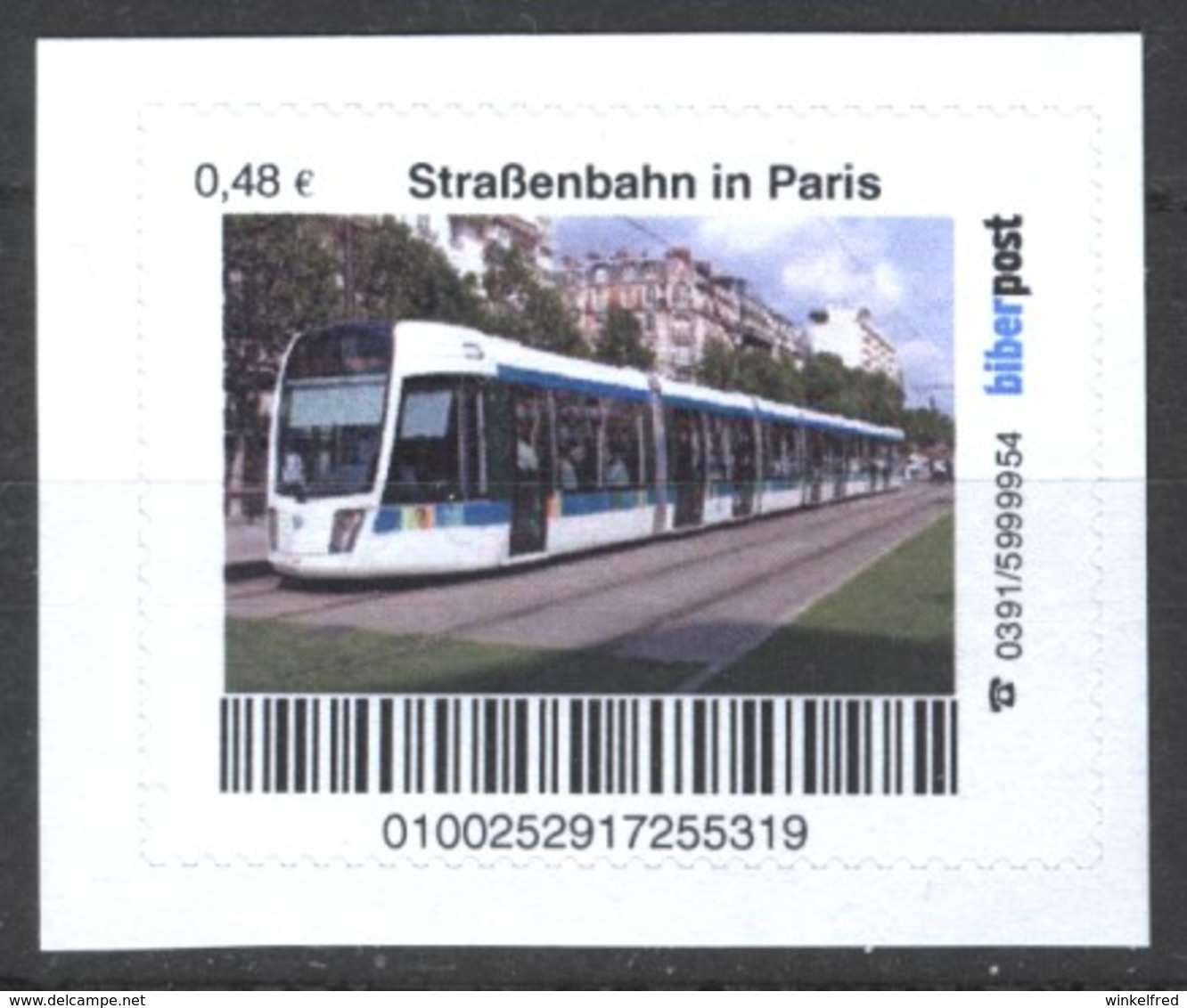 Biber Post Straßenbahn In Paris (Tram) (48)  G486 - Privatpost