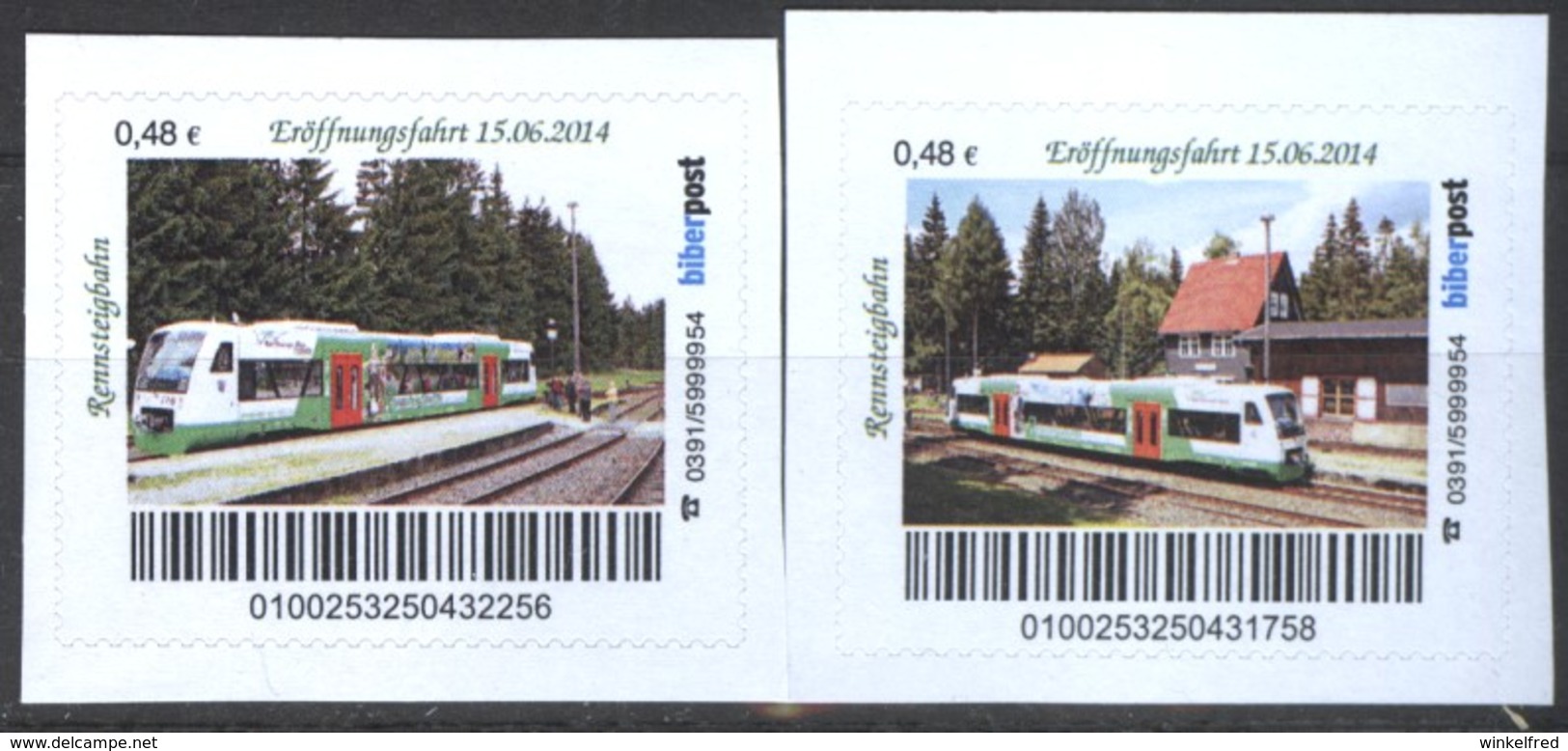 Biber Post 2 Mkn Rennsteigbahn Eröffnungsfahrt 15.06.2014 (Tram) (48)  G491 - Privatpost