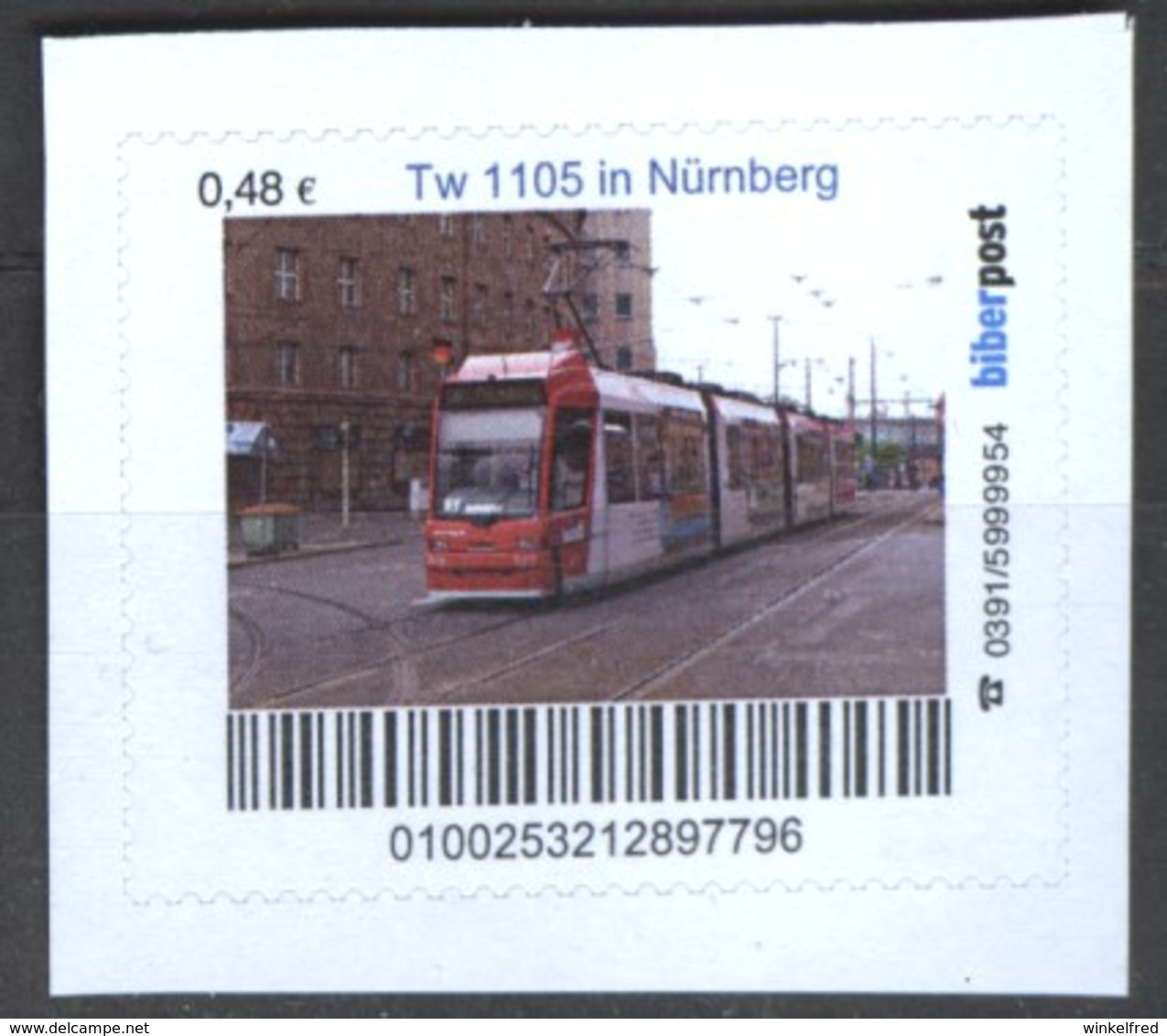 Biber Post Tw 1105 In Nürnberg (Tram) (48)  G494 - Privatpost