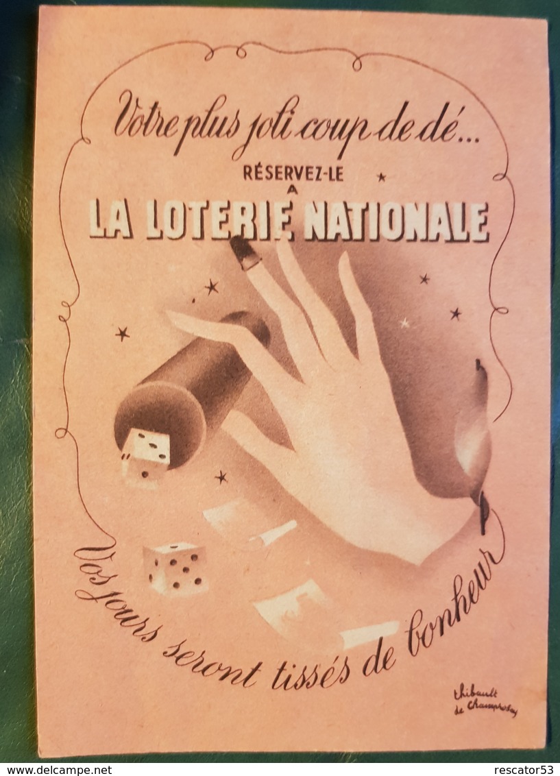 Rare Publicité Loterie Nationale Et De L Autre Côté Conseil Teinturerie - Publicités