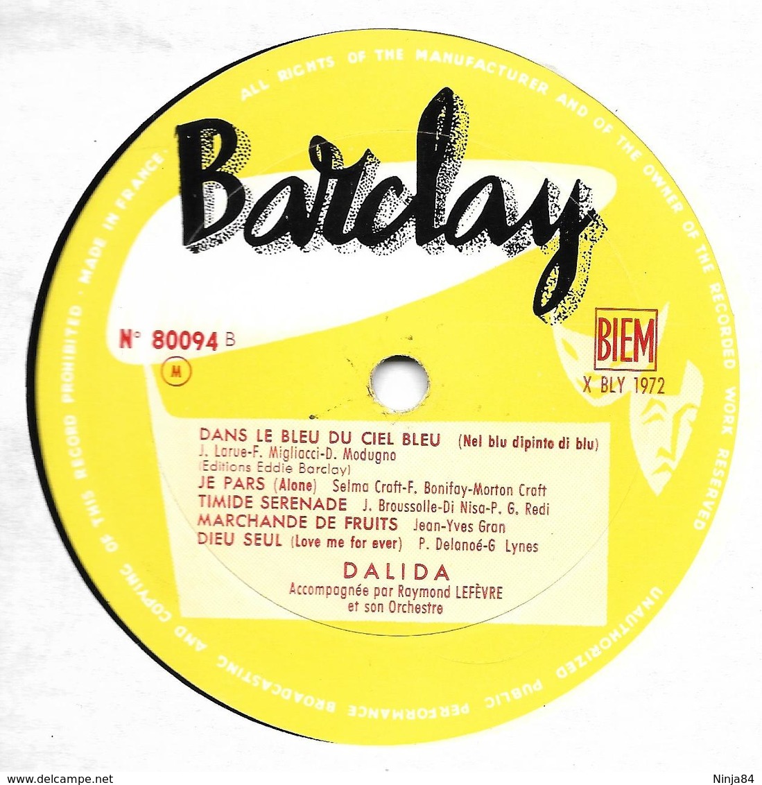 LP 25 CM (10")  Dalida  "  Les Gitans  " - Formats Spéciaux