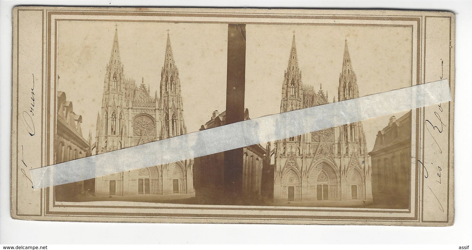 PHOTO STEREO Circa 1855 ROUEN ST OUEN /FREE SHIPPING REGISTERED - Stereoscopic