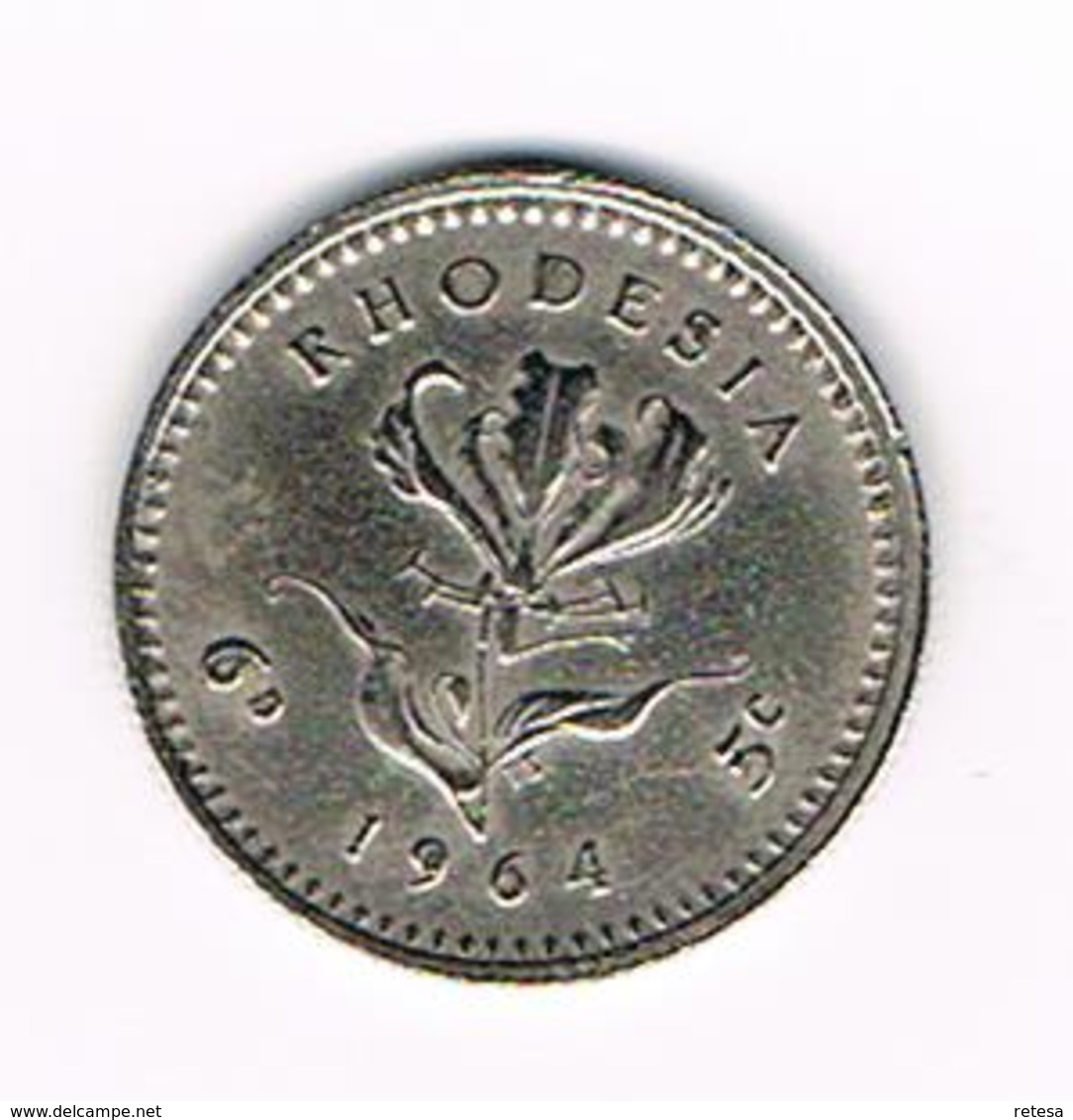 -&   RHODESIA   6 PENCE  1964 - Rhodésie