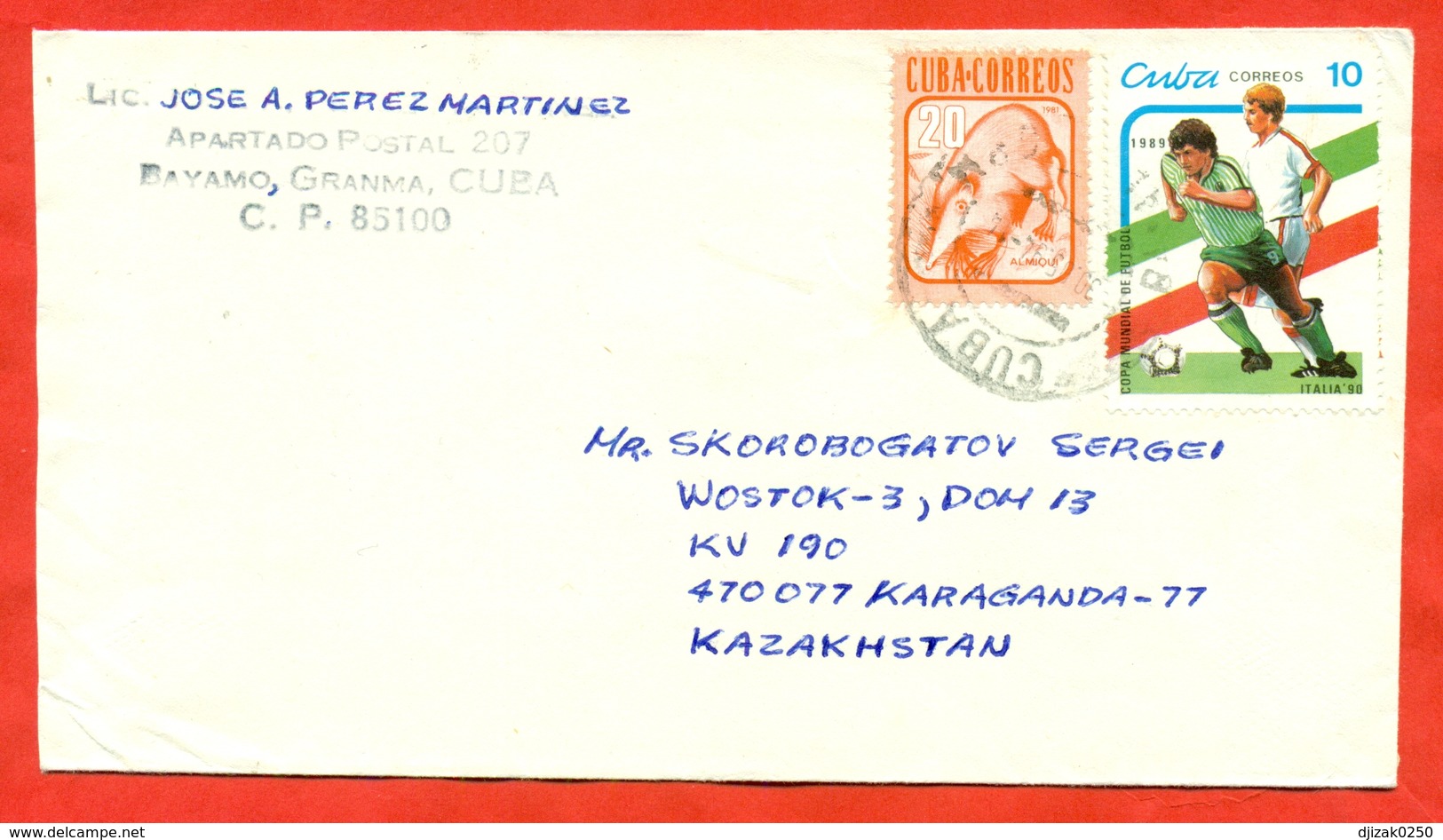 Cuba 1994. Football/ Fauna. The Envelope Is Really Past Mail. - Briefe U. Dokumente