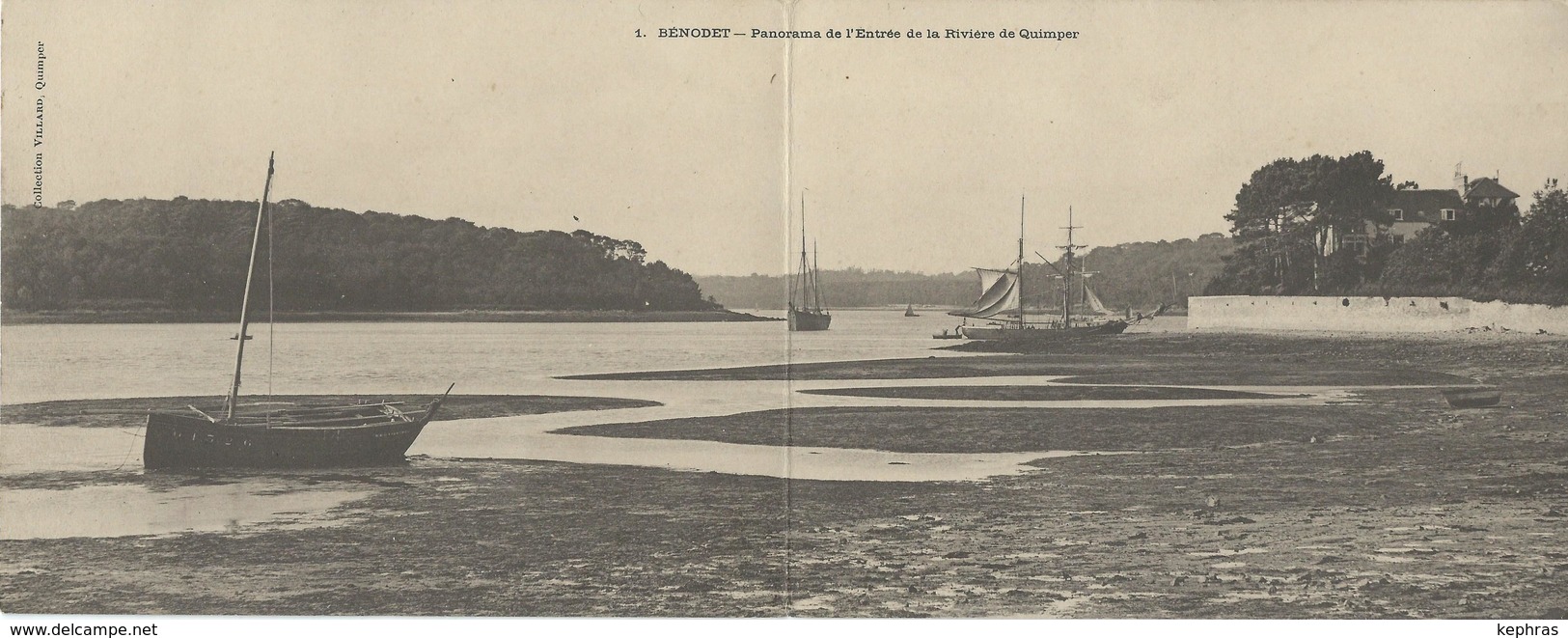 1. BENODET : Panorama Entée De La Rivière De QUIMPER - TRES RARE CARTE LETTRE - Cachet Poste 1915 - Bénodet