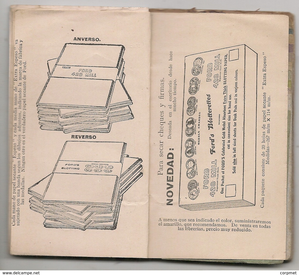 SAMPLES OF THE BLOTTER PAPER OF FORD - BOOK 7x12 Cm - 14 Pages C / 1910's With Color Samples And Industry Details - Protège-cahiers