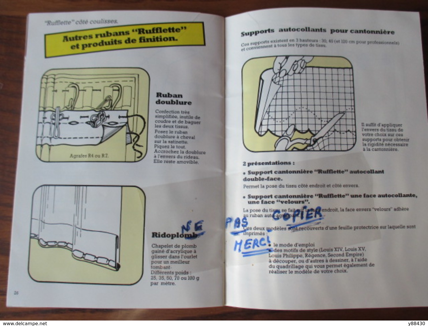 GUIDE POUR REUSSIR VOS RIDEAUX - ""RUFFLETTE"" Le fameux ruban à froncer les rideaux - 32 pages -13 photos