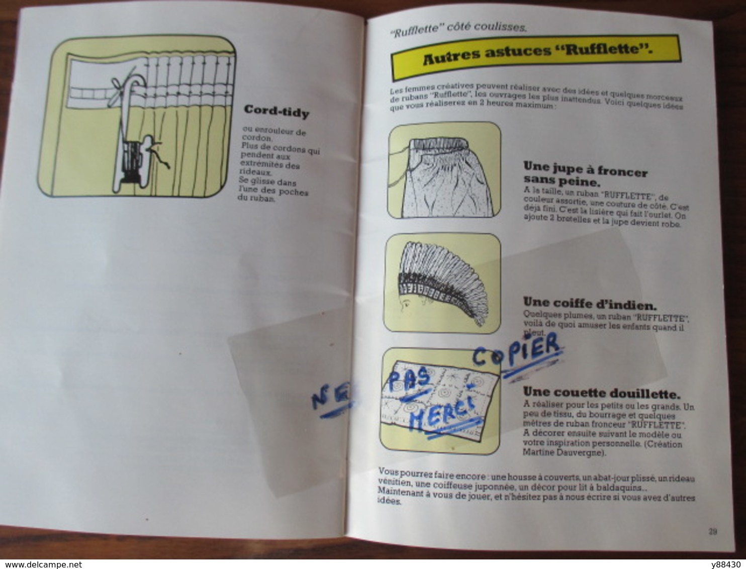 GUIDE POUR REUSSIR VOS RIDEAUX - ""RUFFLETTE"" Le fameux ruban à froncer les rideaux - 32 pages -13 photos