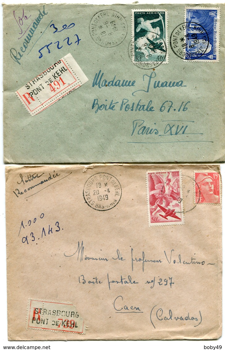 BAS RHIN De STRASBOURG  PONT DE KEHL 2  Env. Recom. De    1949   Avec Dateur  A  6 - 1921-1960: Modern Period