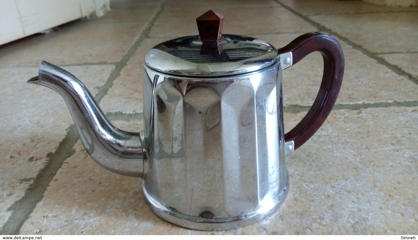 THEIERE En INOX & BAKELITE - Vintage - Rutilante Chrome !!! - Theepot