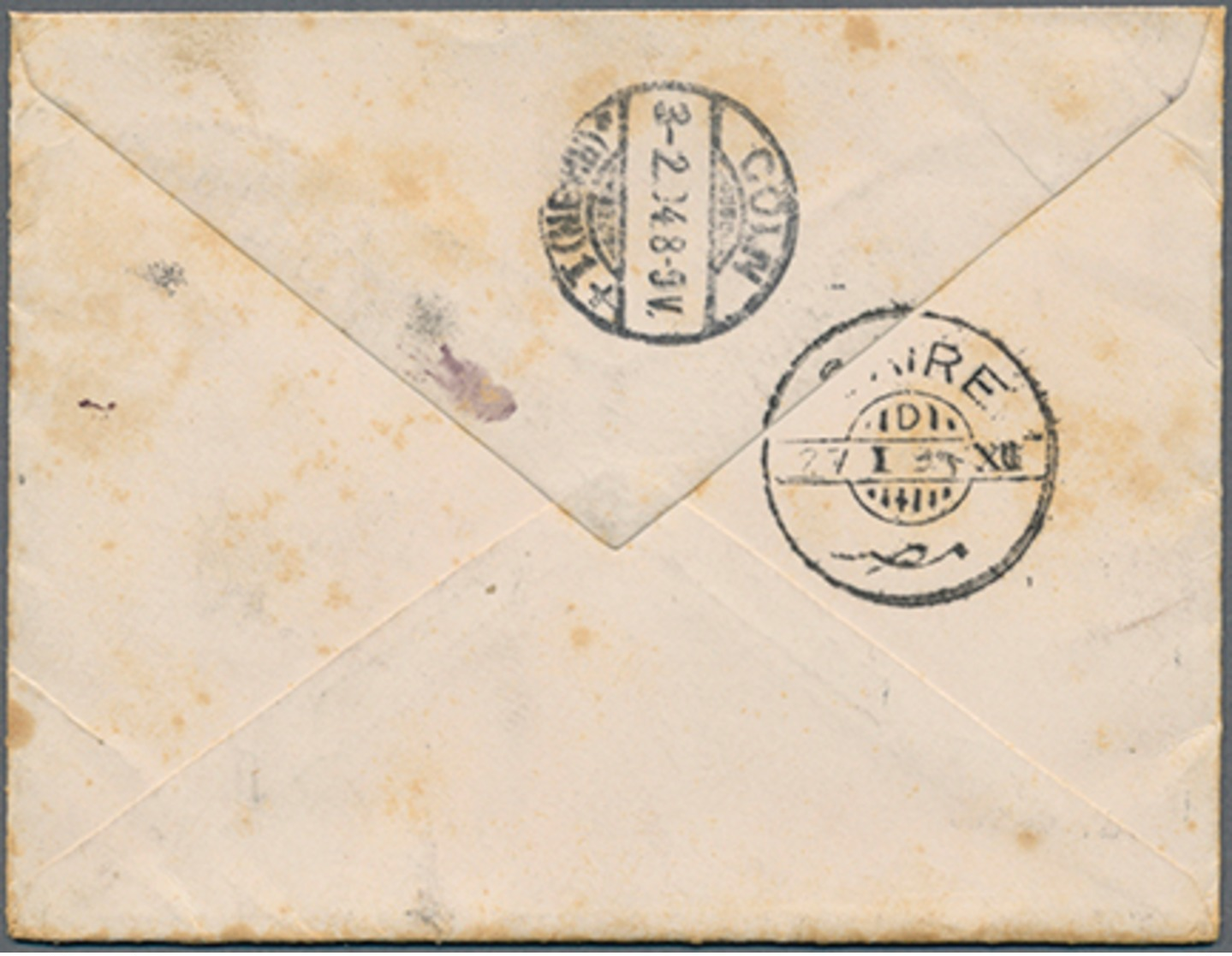 Beleg 1894, 2x 1 Pia. A. Kl. Brief (leicht Randfleckig) Mit Selt. Stempel "Cook's Touristservice" Von Cairo N. Köln (Mic - Autres & Non Classés