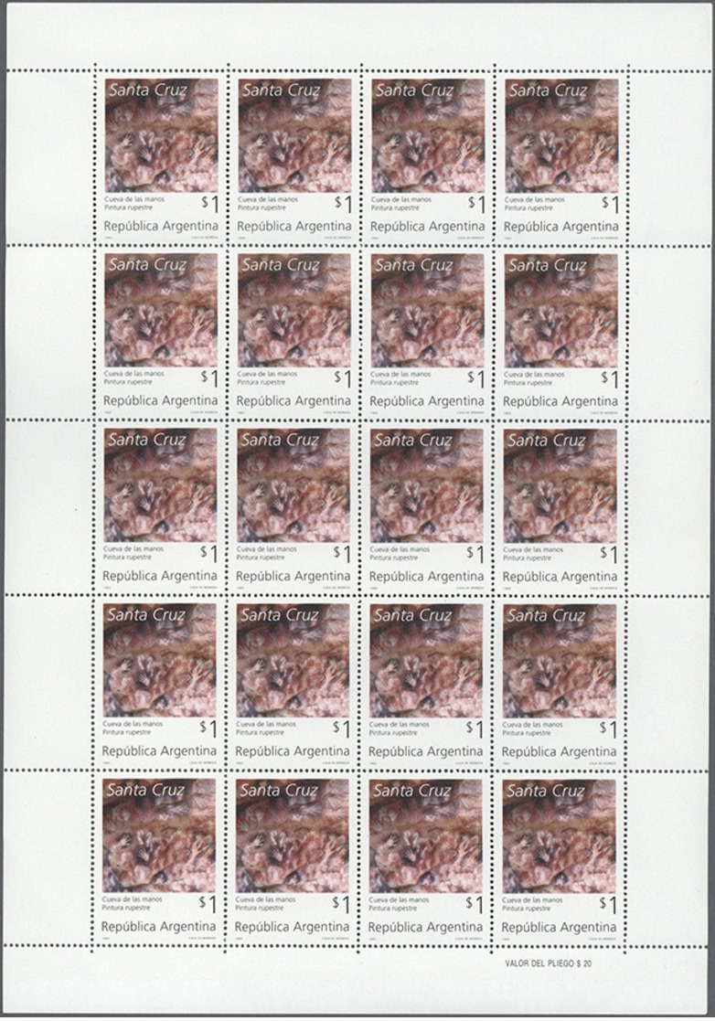 ** 1993, 1 P. Präh. Felsenmalereien In 5 Postfrischen Bogen Zu Je 20 Marken (2fach Gefaltet), Mi. 300.- (Michel: 2196(10 - Sonstige & Ohne Zuordnung