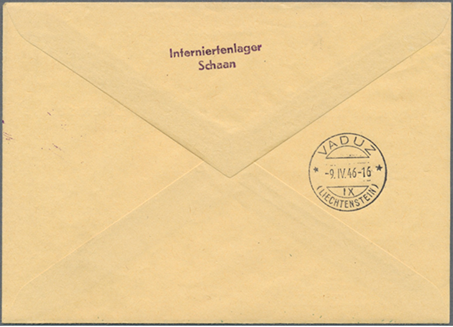 Beleg 1946,Militärinternierte In FL, Offizieller YMCA-Umschlag LBK-Nr. 17b   Mit Violettem L3 Militär-/Interniertenlager - Sonstige & Ohne Zuordnung