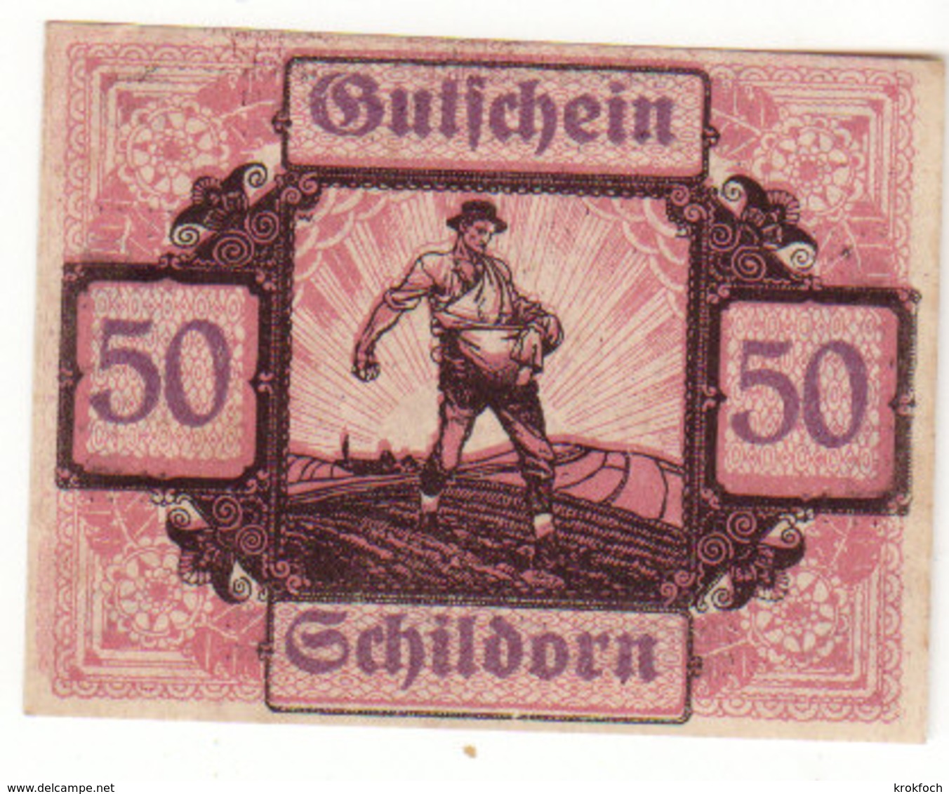 Gutschein Schildorn 1920 - 50 Heller - 2 Scans Recto-verso - Oesterreich