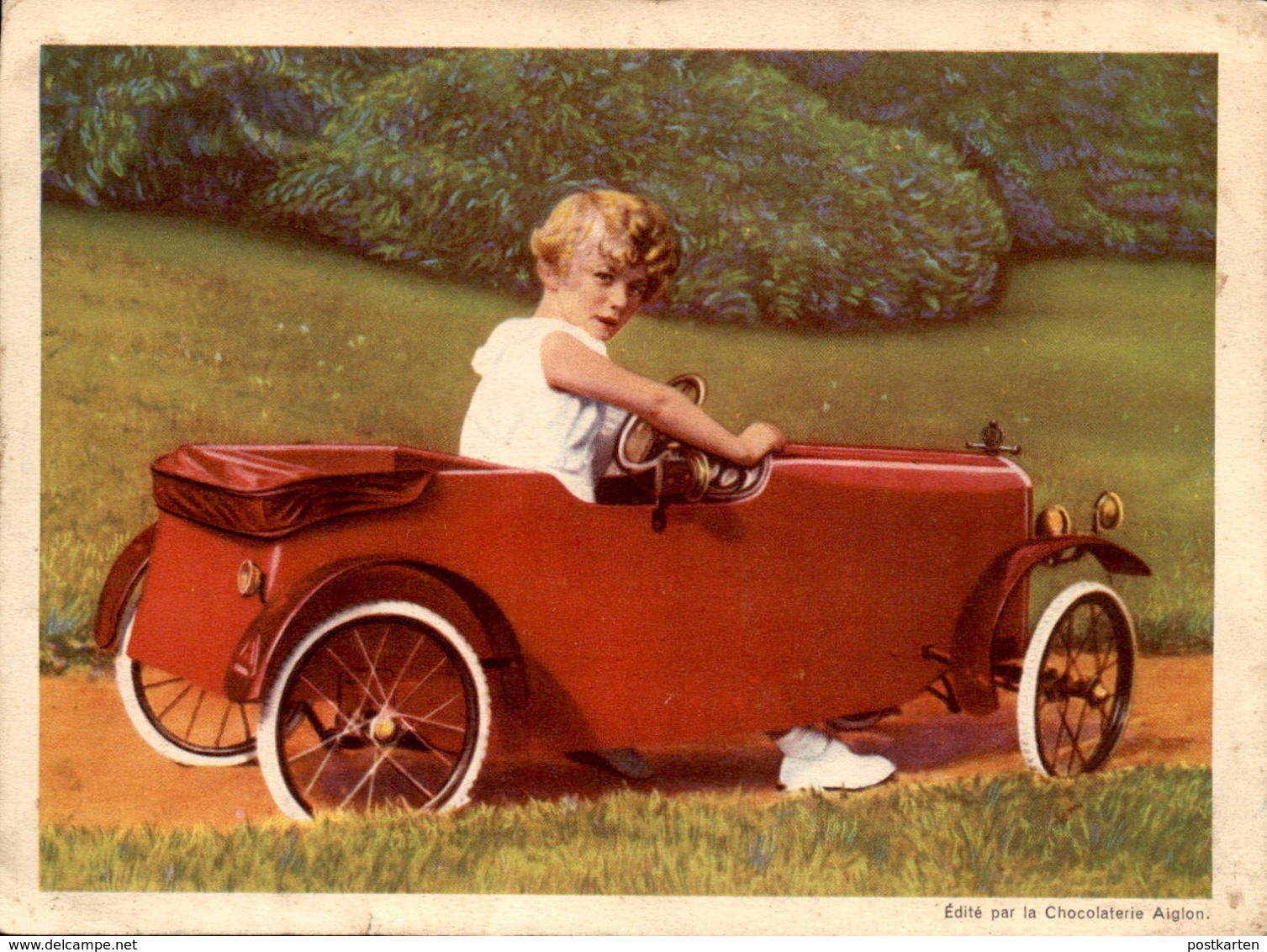 ALTES FOTO ALBERT DE LIÉGE EN AUTO DANS LE PARC DE LAEKEN BELGIQUE CHOCOLAT L'AIGLON 19 Cm X 14 Cm Photo - Unclassified