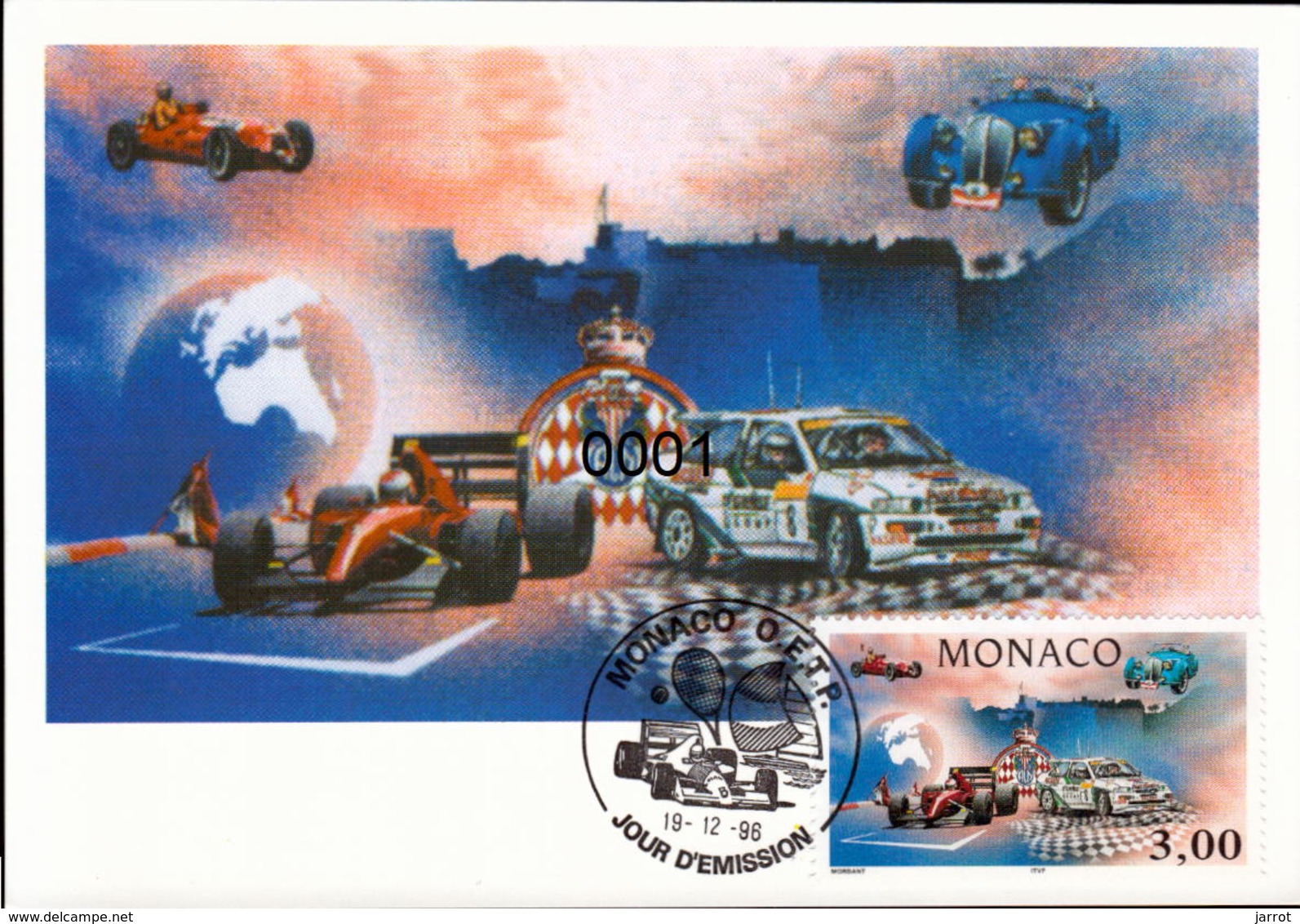 2084 Automobile Club De Monaco 19/12/1996 - Cartas Máxima