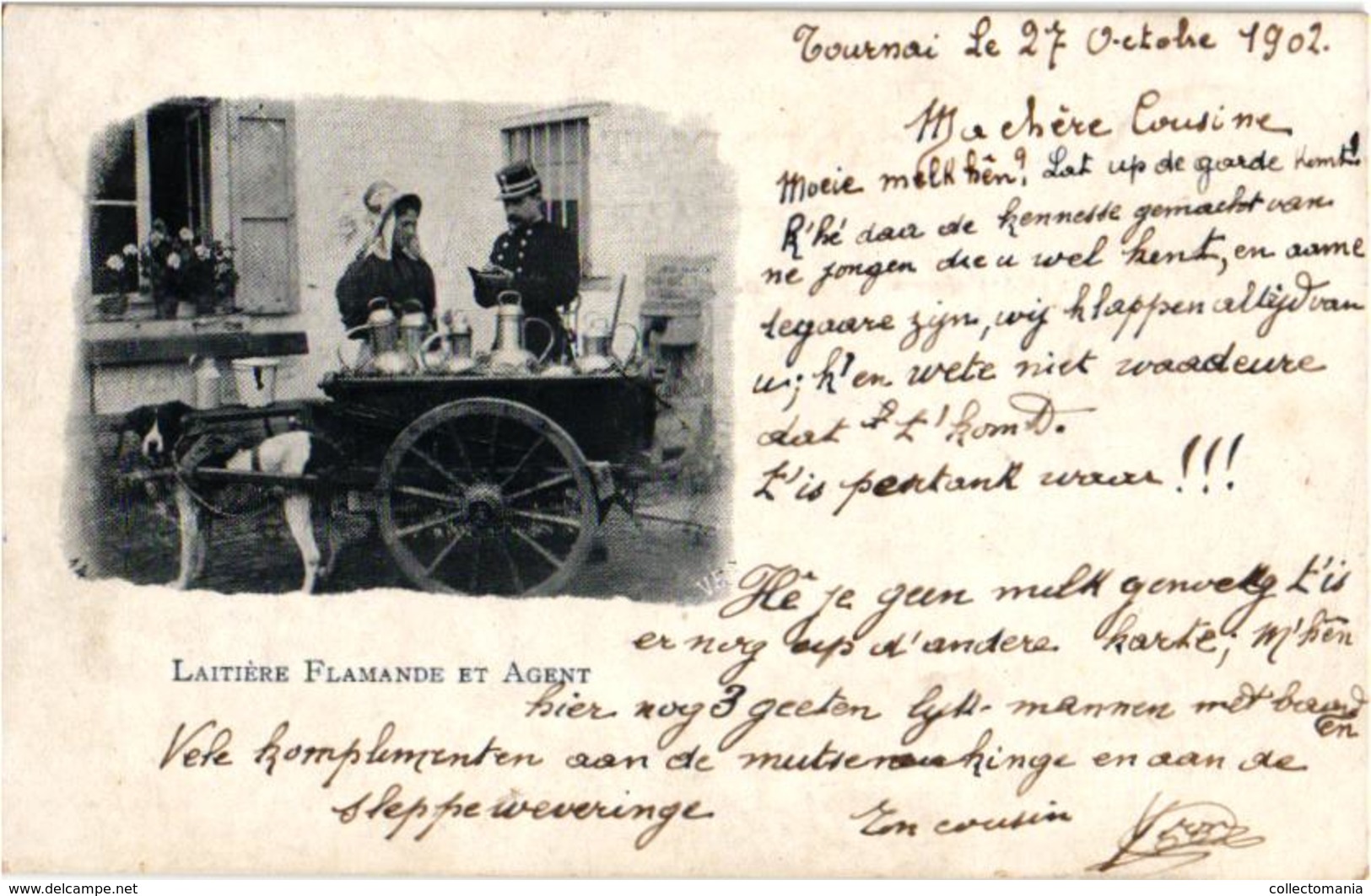 10 CPA  anno 1900 - LATIERES Flamandes - éditeur VEO (dans le cliché) - transport canine hondenkar alletages de chiens