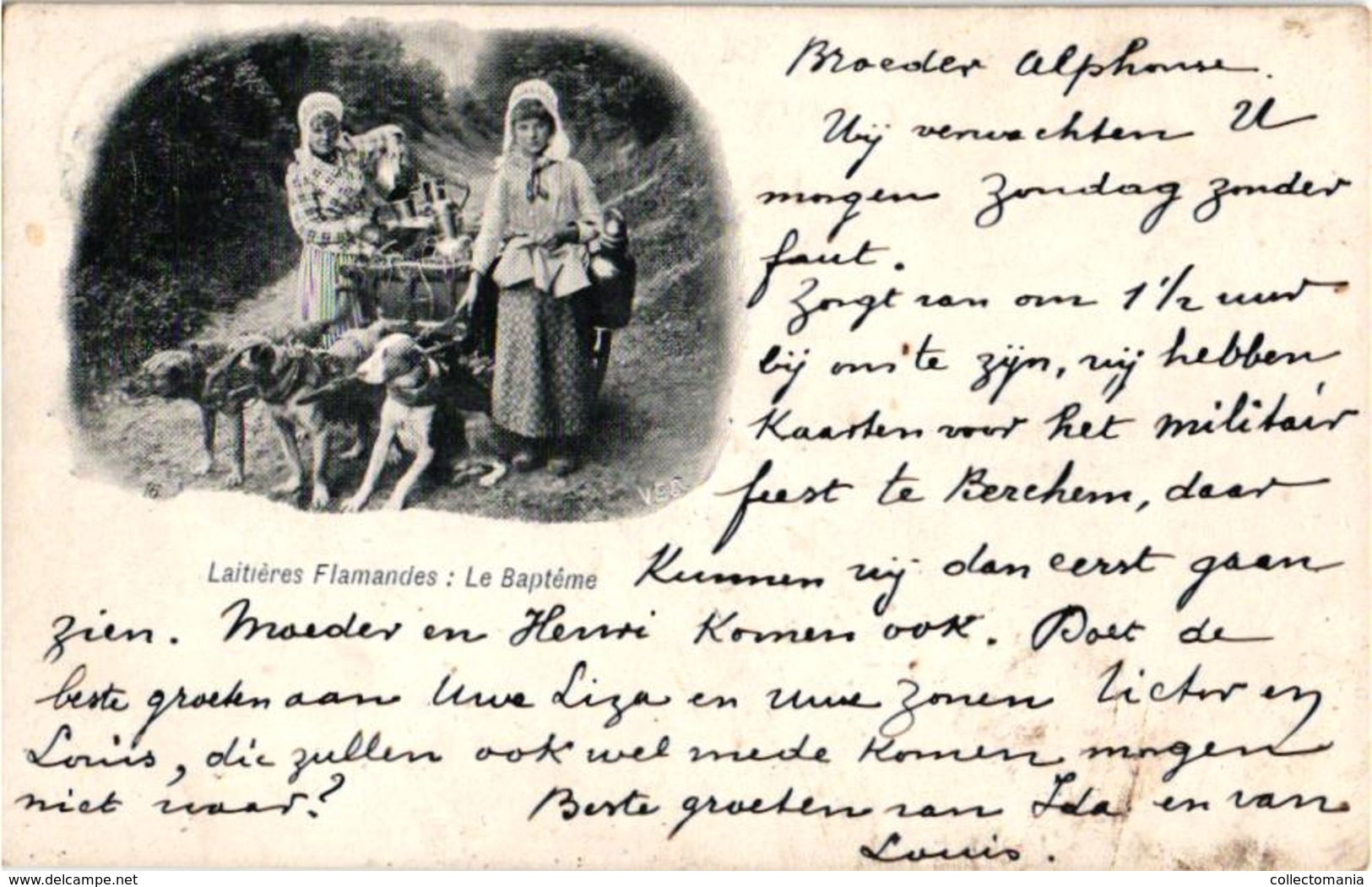 10 CPA  anno 1900 - LATIERES Flamandes - éditeur VEO (dans le cliché) - transport canine hondenkar alletages de chiens