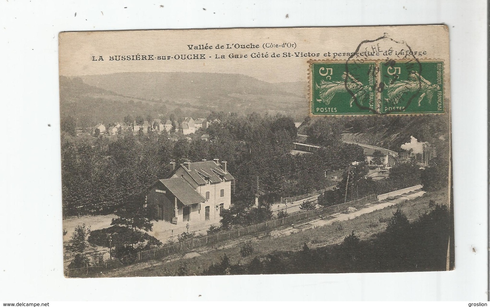 LA BUSSIERE SUR OUCHE (COTE D'OR) LA GARE COTE DE ST VICTOR ET PERSPECTIVE DE LA FORGE 1918 - Autres & Non Classés