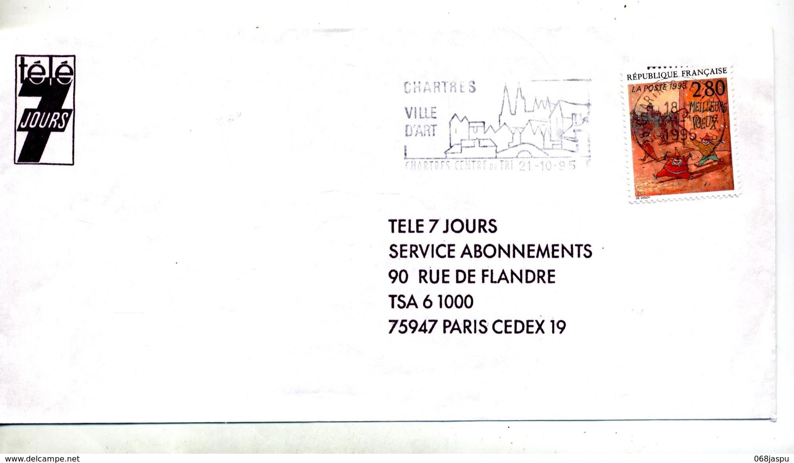 Lettre Flamme Chartres Ville Art - Mechanical Postmarks (Advertisement)