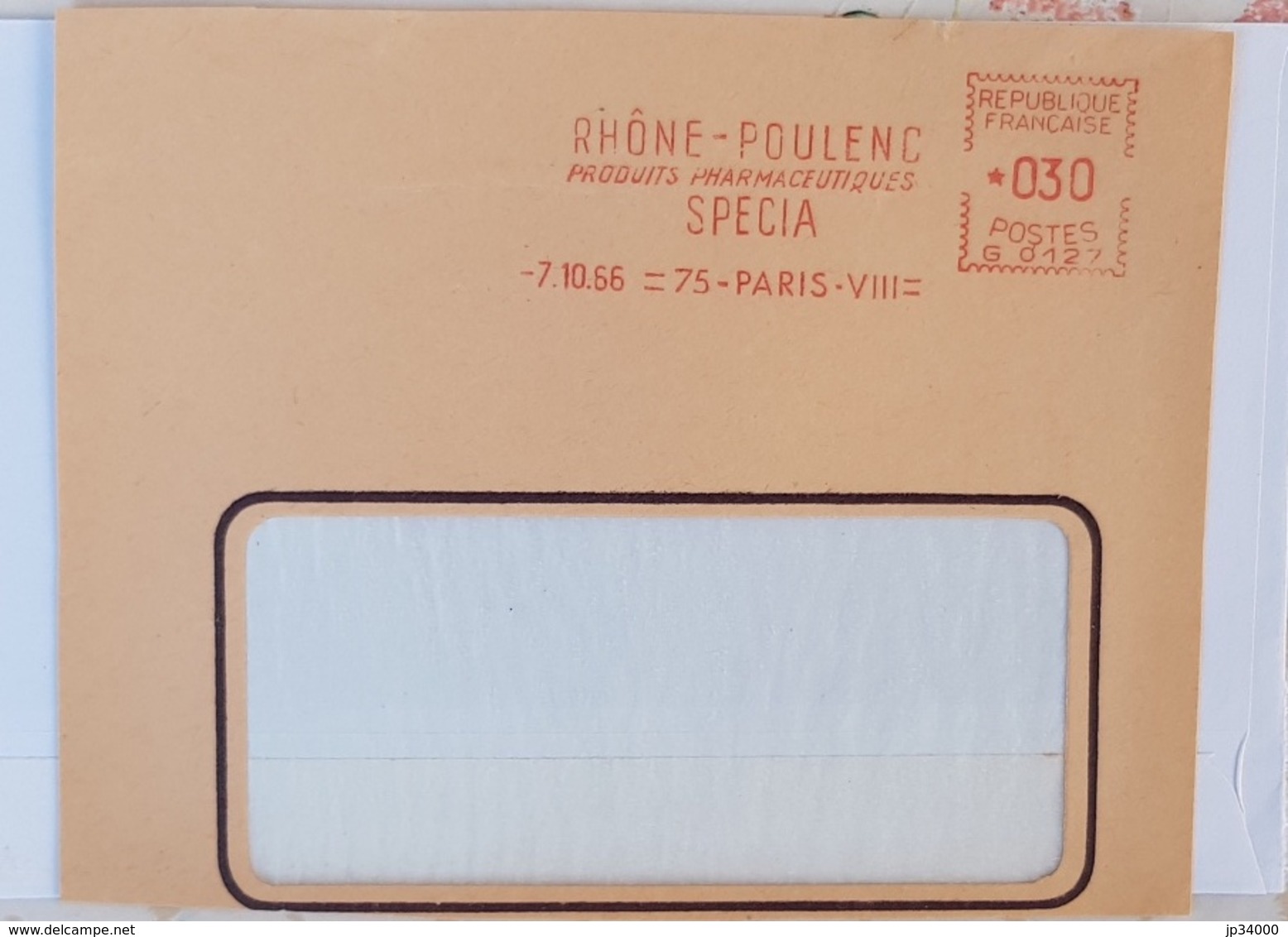 FRANCE Phamarcie, Medecine, Empreinte Mecanique (EMA) Rhone Poulenc Produits Pharmaceutiques (devant De Lettre) - Pharmacie