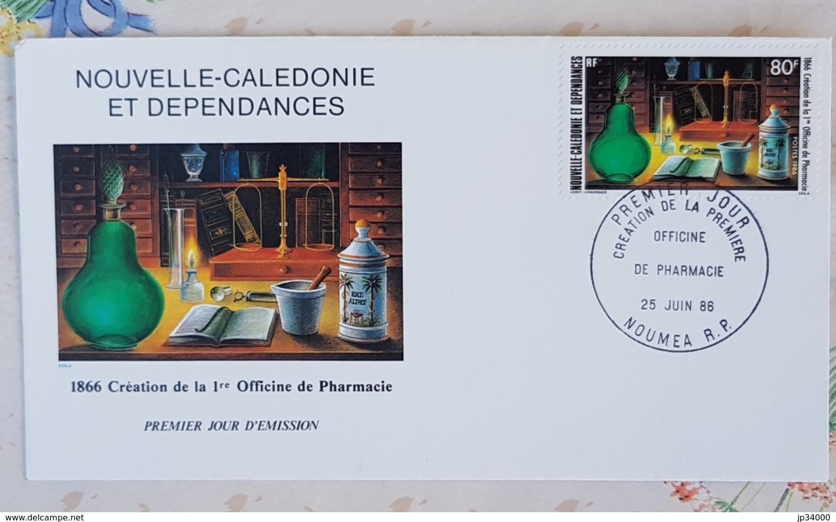 NOUVELLE CALEDONIE Phamarcie, Medecine,Yvert N°519 Officine De Pharmacie FDC, Enveloppe 1er Jour - Farmacia