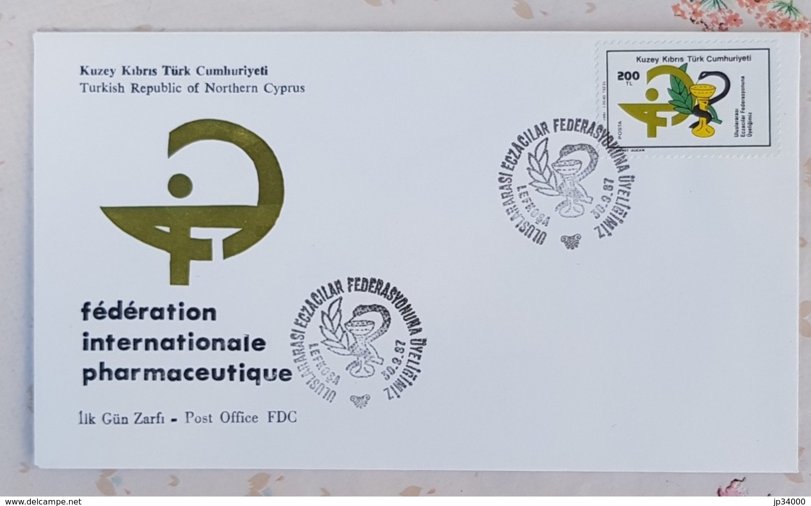 CHYPRE TURC Phamarcie, Medecine,FEDERATION INTERNATIONALE Pharmaceutique FDC, Enveloppe 1er Jour 1997 - Farmacia