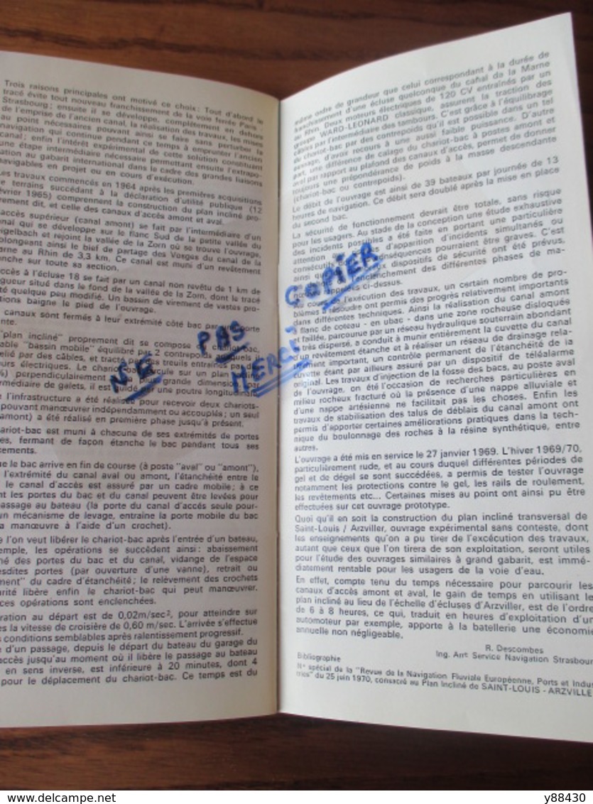 Dépliant de 1973 sur le LE PLAN INCLINE DE ST. LOUIS  ARZVILLER .57 -  - 20 pages -12 photos