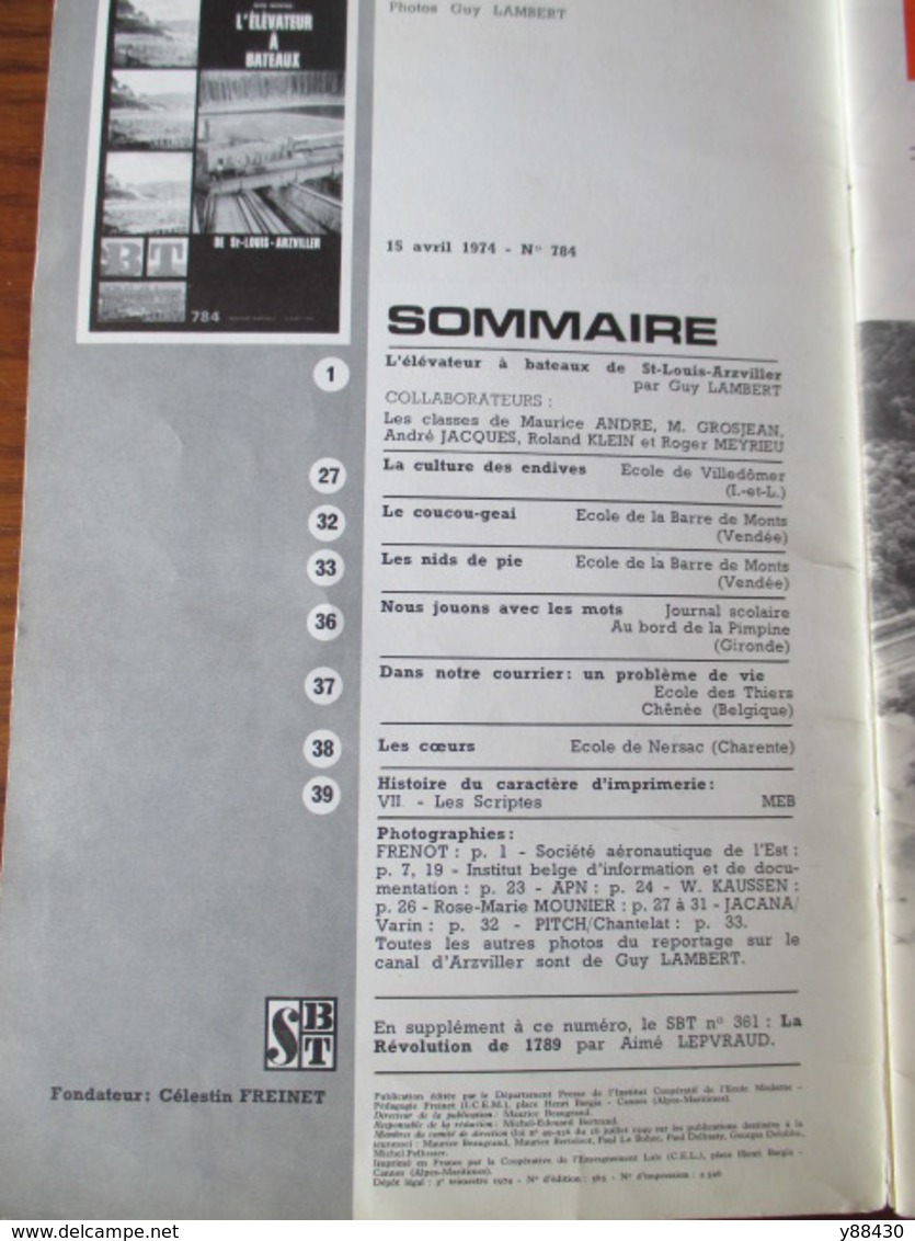 Brochure De 1974 - L' ELEVATEUR A BATEAUX De ST. LOUIS  ARZVILLER .57 - Bibliothèque De Travail. - 42 Pages -19 Photos - Knutselen / Techniek