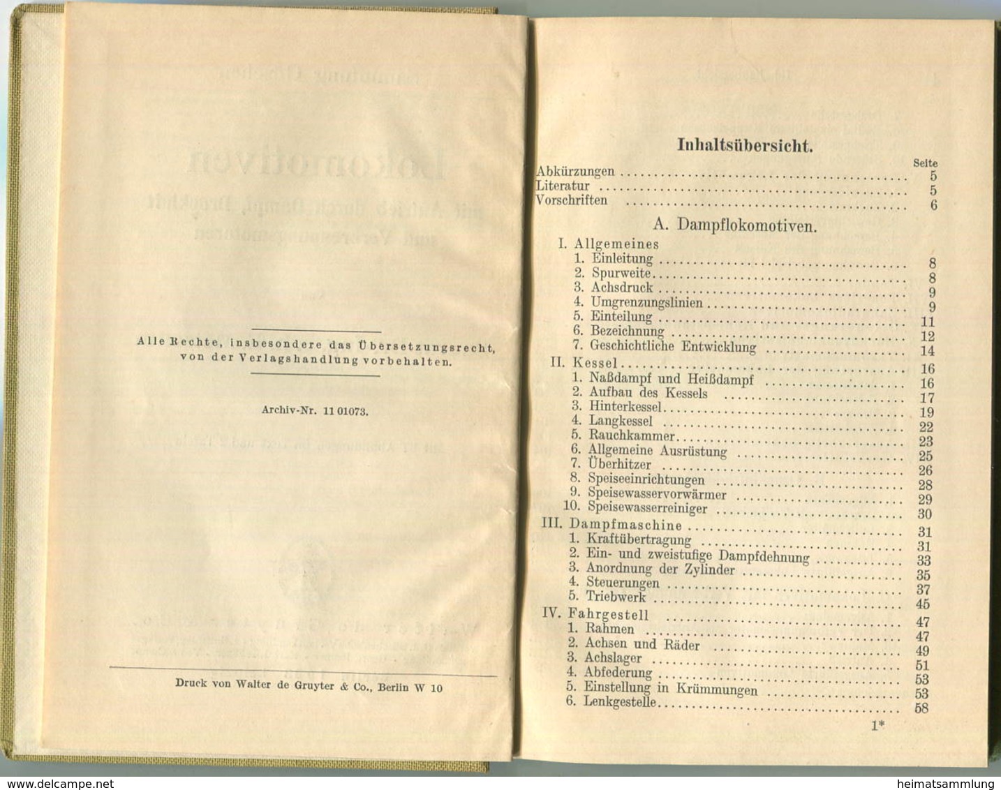 Sammlung Göschen - Lokomotiven Mit Antrieb Durch Dampf Druckluft Und Verbrennungsmotoren Baurat Dr. Ing. E. H. E. Metzel - Transport