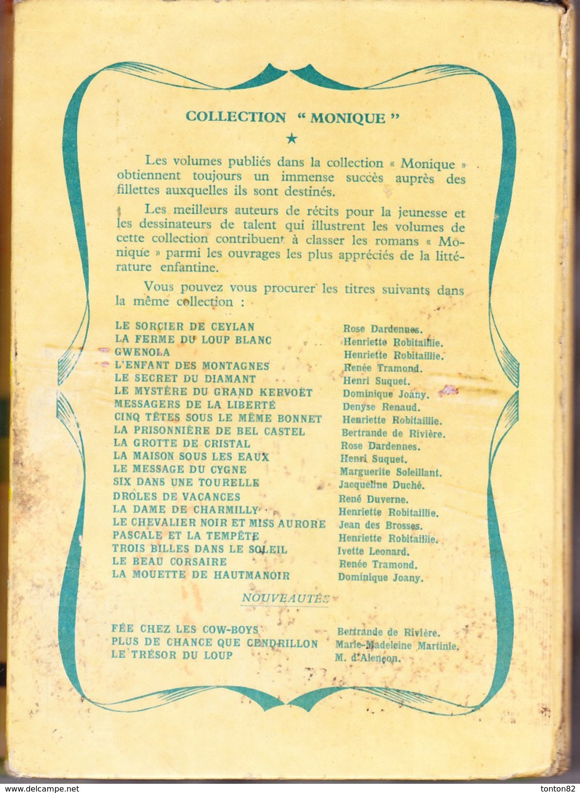 Collection " Monique "  - Un Château Si Calme - André Mac Cormick  - ( 1957 ) - Other & Unclassified
