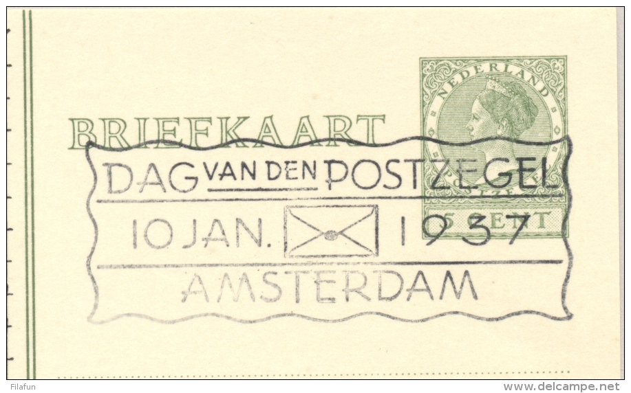 Nederland - 1937 - 5 Cent Veth - Particulier Bedrukte Briefkaart - Dag Van Den Postzegel 1937 - Ongebruikt - Postwaardestukken