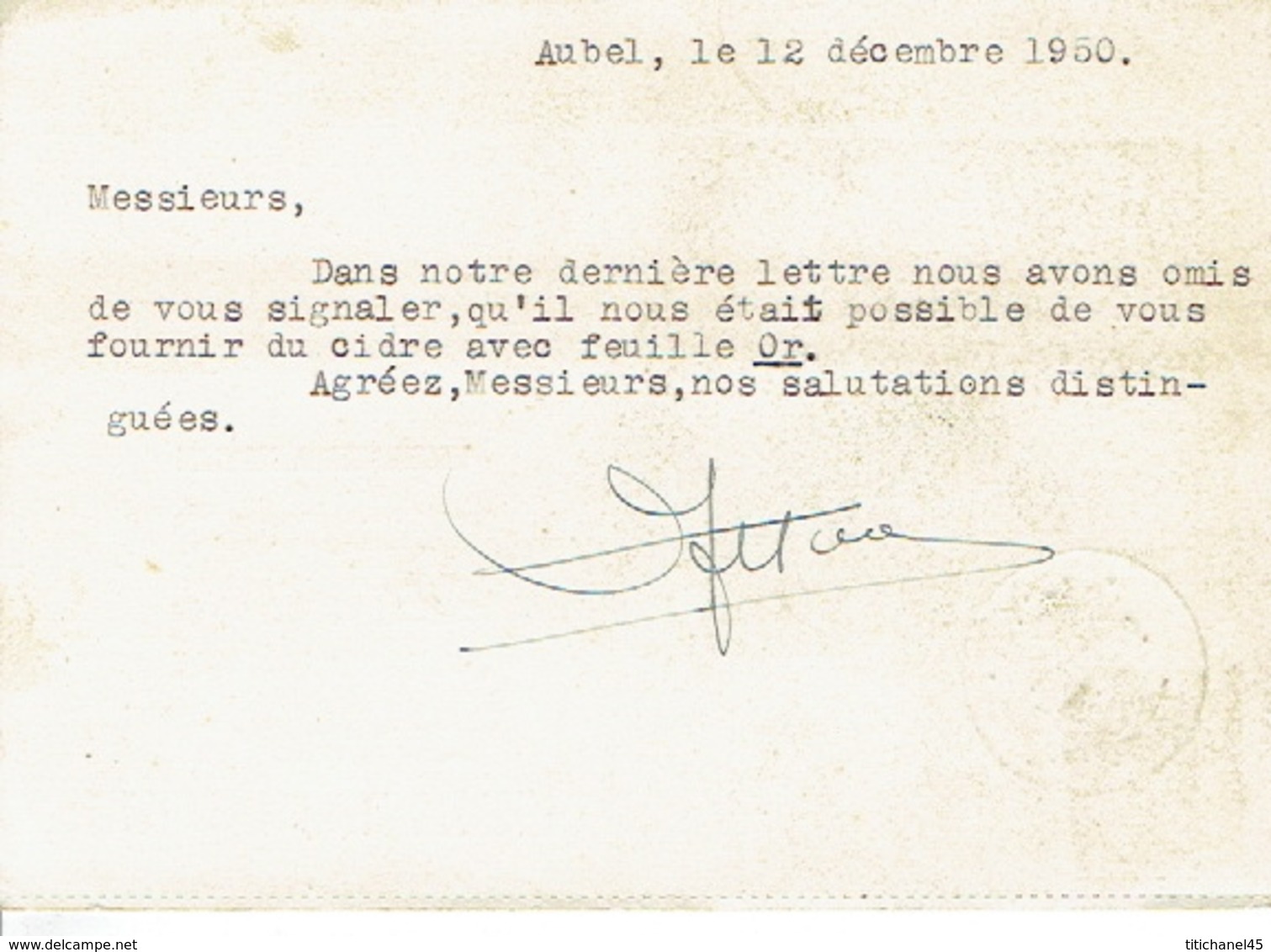 Carte Publicitaire AUBEL 1950 - ETABLISSEMENTS L. STASSEN - Fabrique De Cidre Et De Vin De Fruits - Aubel