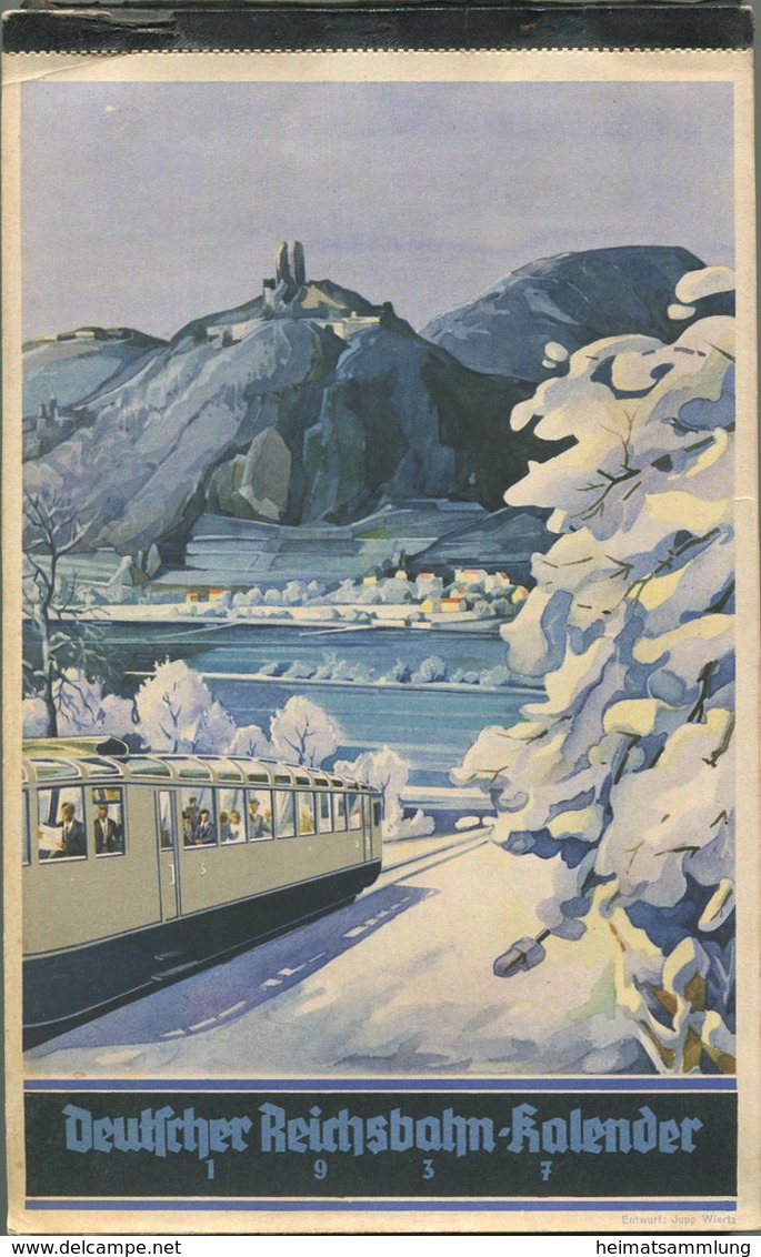 Reichsbahn-Kalender 1937 - Vollständiges Exemplar - Gebrauchsspuren - Karton Auf Der Rückseite Fehlt - Angestaubt - Grossformat : 1921-40