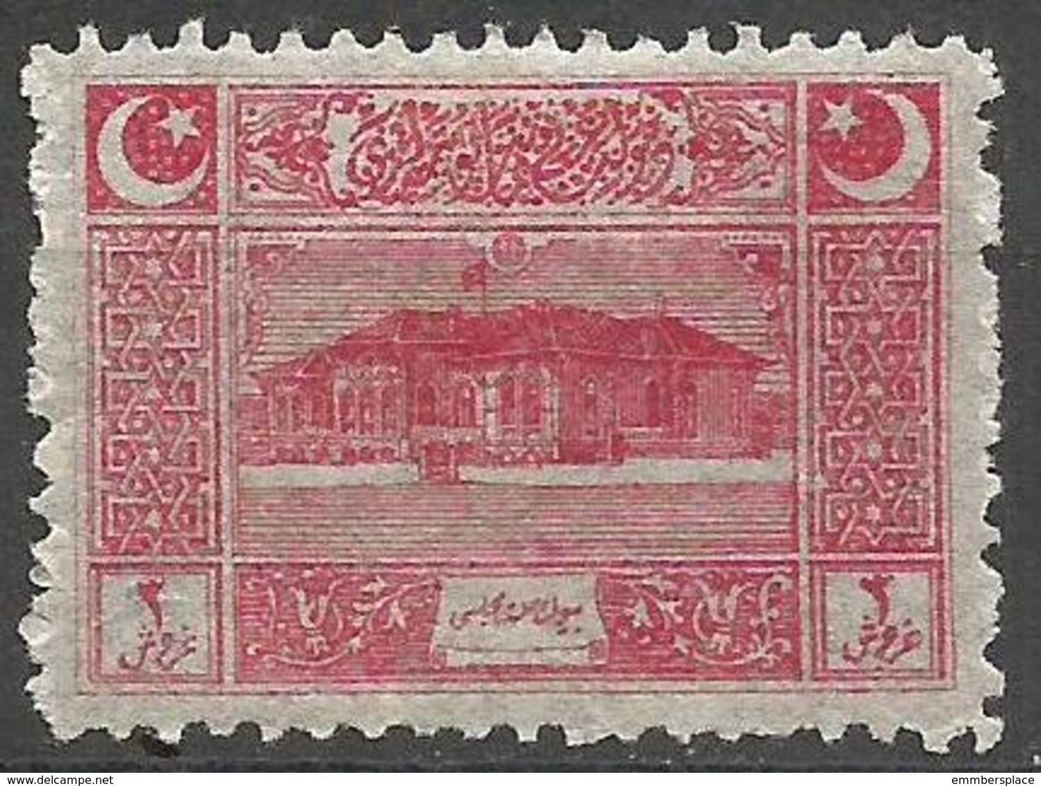 Turkey - 1922  Parliament House 3k (thin Paper) MH *     Mi 792  Sc AS103 - Unused Stamps