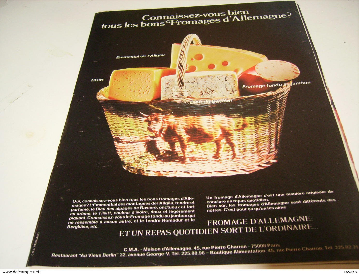 ANCIENNE AFFICHE  PUBLICITE VOICI LES FROMAGES D ALLEMAGNE 1976 - Affiches